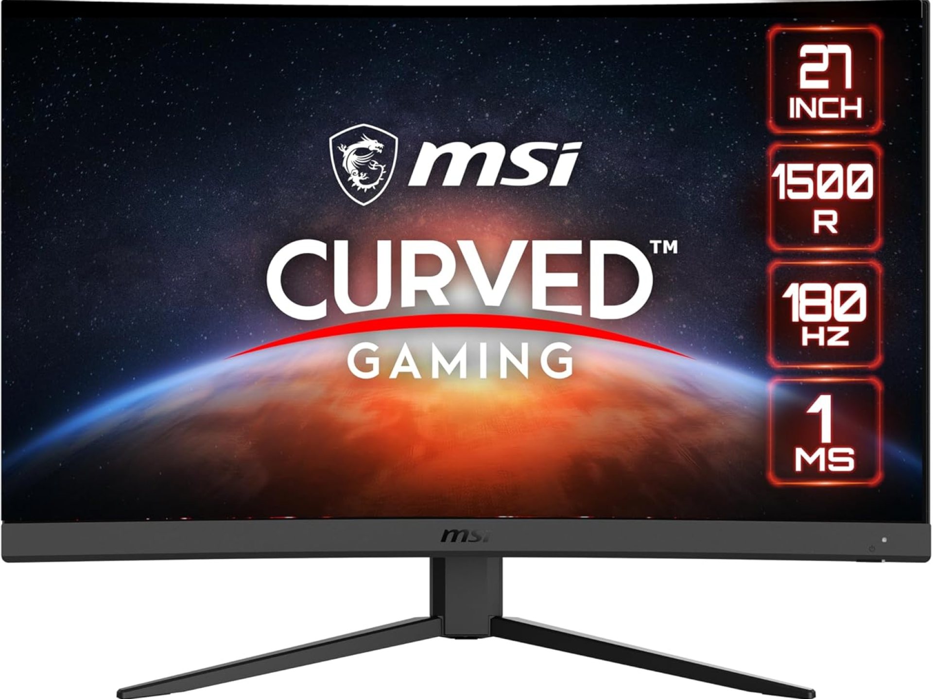 MSI Full HD Non-Glare 1ms 1920 x 1080 180Hz Refresh Rate Resolution Free Sync 27″ Curved Gaming Monitor (G27C4 E3) – Black MSI Full HD Non-Glare 1ms 1920 x 1080 180Hz Refresh Rate Resolution Free Sync 27″ Curved Gaming Monitor (G27C4 E3) – Black