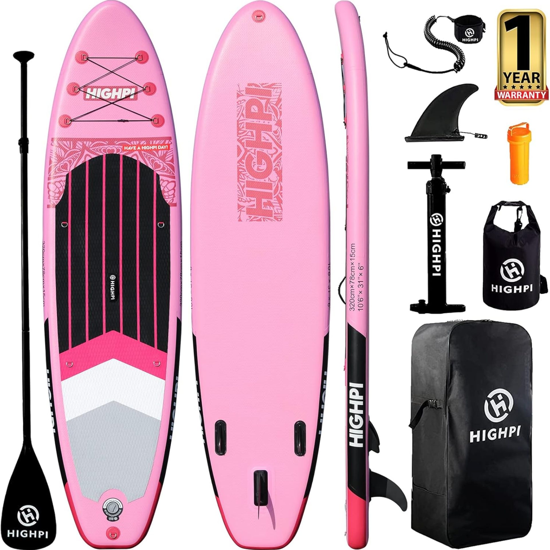 Highpi Inflatable Stand Up Paddle Board 10’6”/11′ Premium SUP W Accessories & Backpack, Wide Stance, Surf Control, Non-Slip Deck, Leash, Paddle and Pump, Standing Boat for Youth & Adult Highpi Inflatable Stand Up Paddle Board 10’6”/11′ Premium SUP W Accessories & Backpack, Wide Stance, Surf Control, Non-Slip Deck, Leash, Paddle and Pump, Standing Boat for Youth & Adult