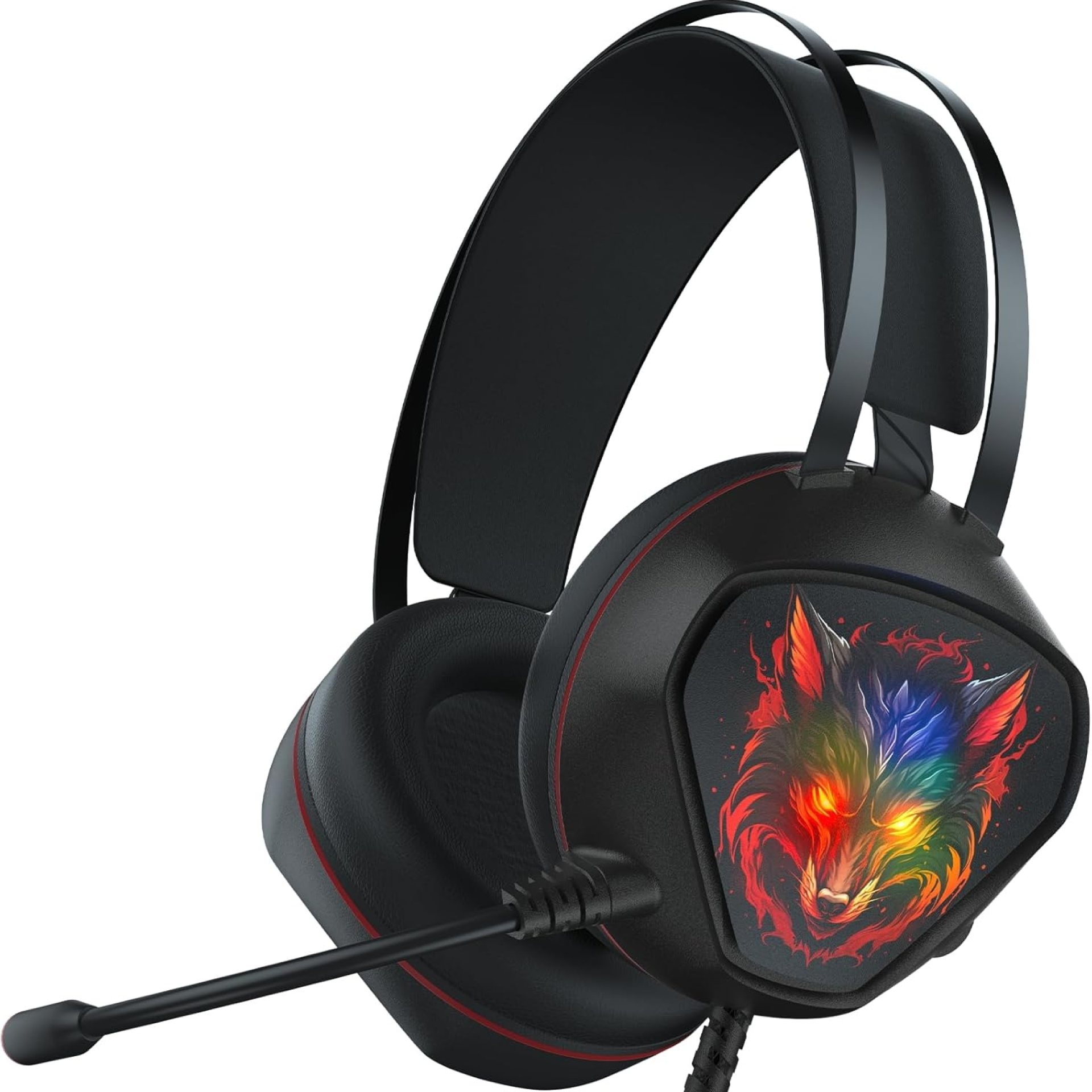 Gaming Headset for Xbox Series X/S, Xbox One, PS5, PS4, PC with 7.1 Surround Sound, Wired Gaming Headphone with Noise Cancelling Mic, Dynamic RGB Light for Xbox Controller, Switch (BlackRed) Gaming Headset for Xbox Series X/S, Xbox One, PS5, PS4, PC with 7.1 Surround Sound, Wired Gaming Headphone with Noise Cancelling Mic, Dynamic RGB Light for Xbox Controller, Switch (BlackRed)