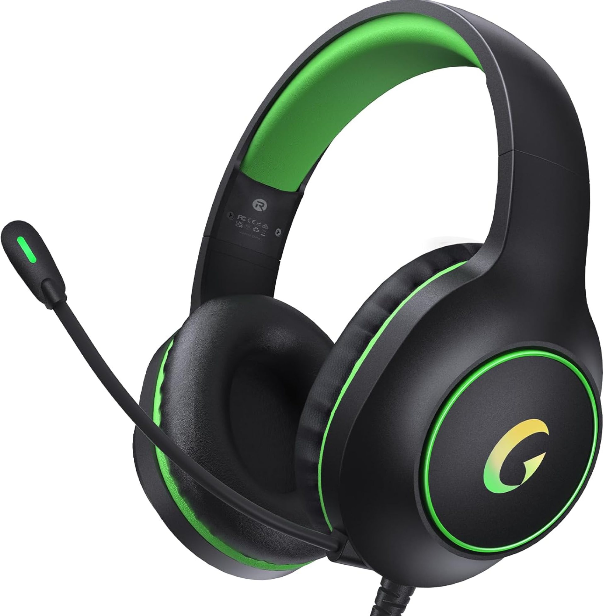 CM7002 Gaming Headset for PS5, PS4, PC, Mac, Switch, Xbox Series, Surround Sound RGB Gaming Headphones with Noise Canceling Microphone, 50MM Dynamic Drivers, 3.5MM Audio Jack, Black Green CM7002 Gaming Headset for PS5, PS4, PC, Mac, Switch, Xbox Series, Surround Sound RGB Gaming Headphones with Noise Canceling Microphone, 50MM Dynamic Drivers, 3.5MM Audio Jack, Black Green