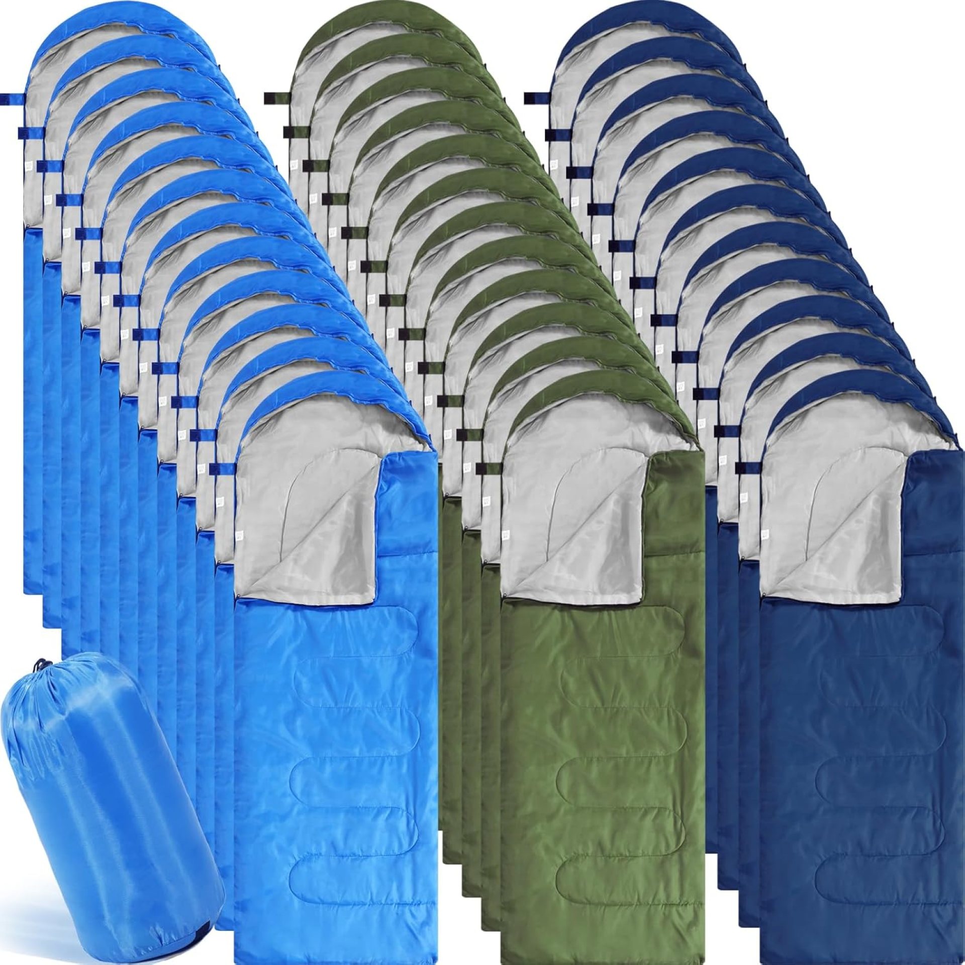 Junkin 36 Pcs Camping Sleeping Bags Bulk for Adults Homeless 4 Seasons Warm Cold Weather Camping Gear Equipment Waterproof Lightweight with Compression Bag for Backpacking Hiking Junkin 36 Pcs Camping Sleeping Bags Bulk for Adults Homeless 4 Seasons Warm Cold Weather Camping Gear Equipment Waterproof Lightweight with Compression Bag for Backpacking Hiking
