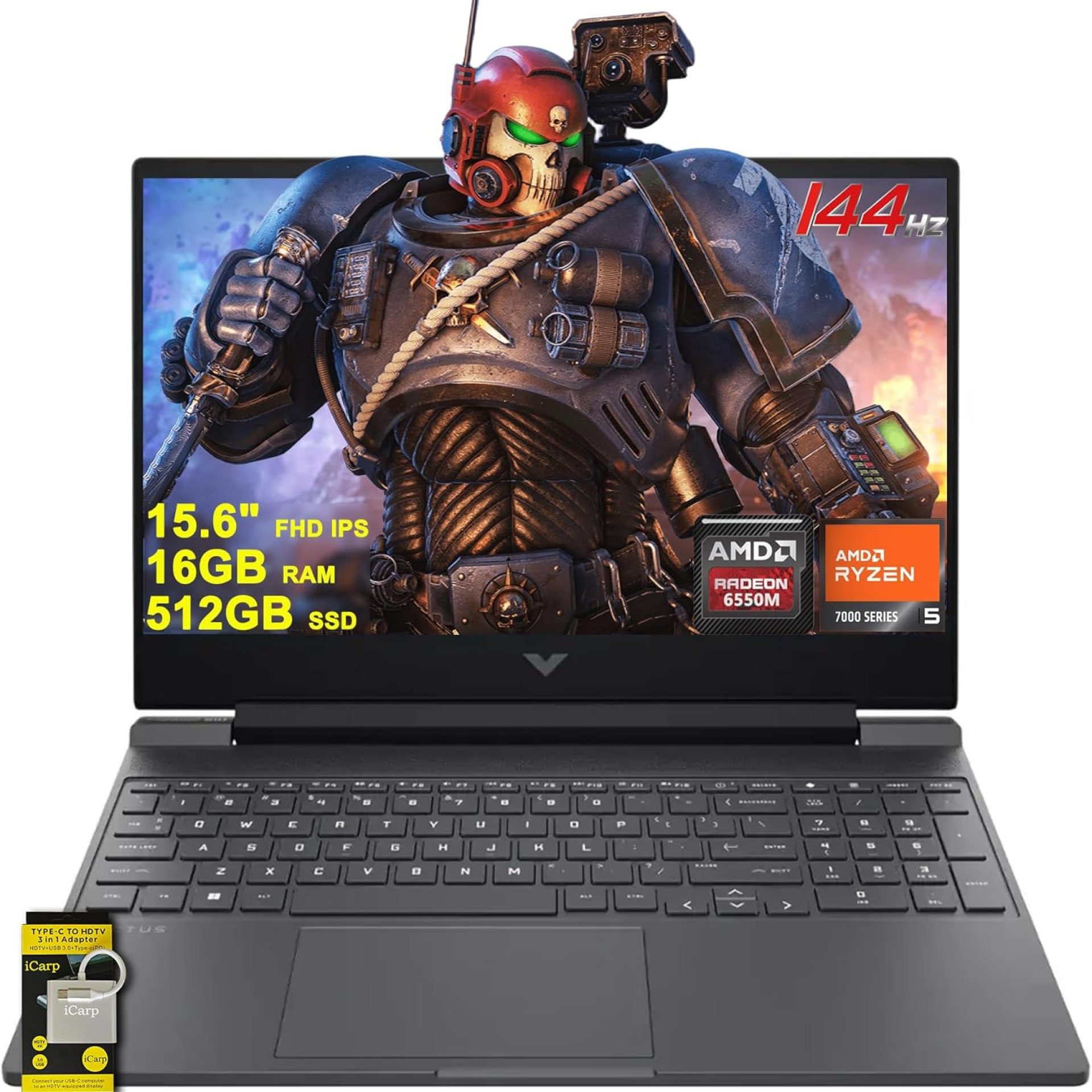 HP Victus 15 Gaming Laptop 15.6″ FHD IPS 144Hz (AMD FreeSync Premium) AMD 6-core Ryzen 5 7535HS 16GB DDR5 512GB SSD Radeon RX 6550M (>RTX3050) Backlit USB-C Fast Charge Win11 w/ICP Accessory HP Victus 15 Gaming Laptop 15.6″ FHD IPS 144Hz (AMD FreeSync Premium) AMD 6-core Ryzen 5 7535HS 16GB DDR5 512GB SSD Radeon RX 6550M (>RTX3050) Backlit USB-C Fast Charge Win11 w/ICP Accessory