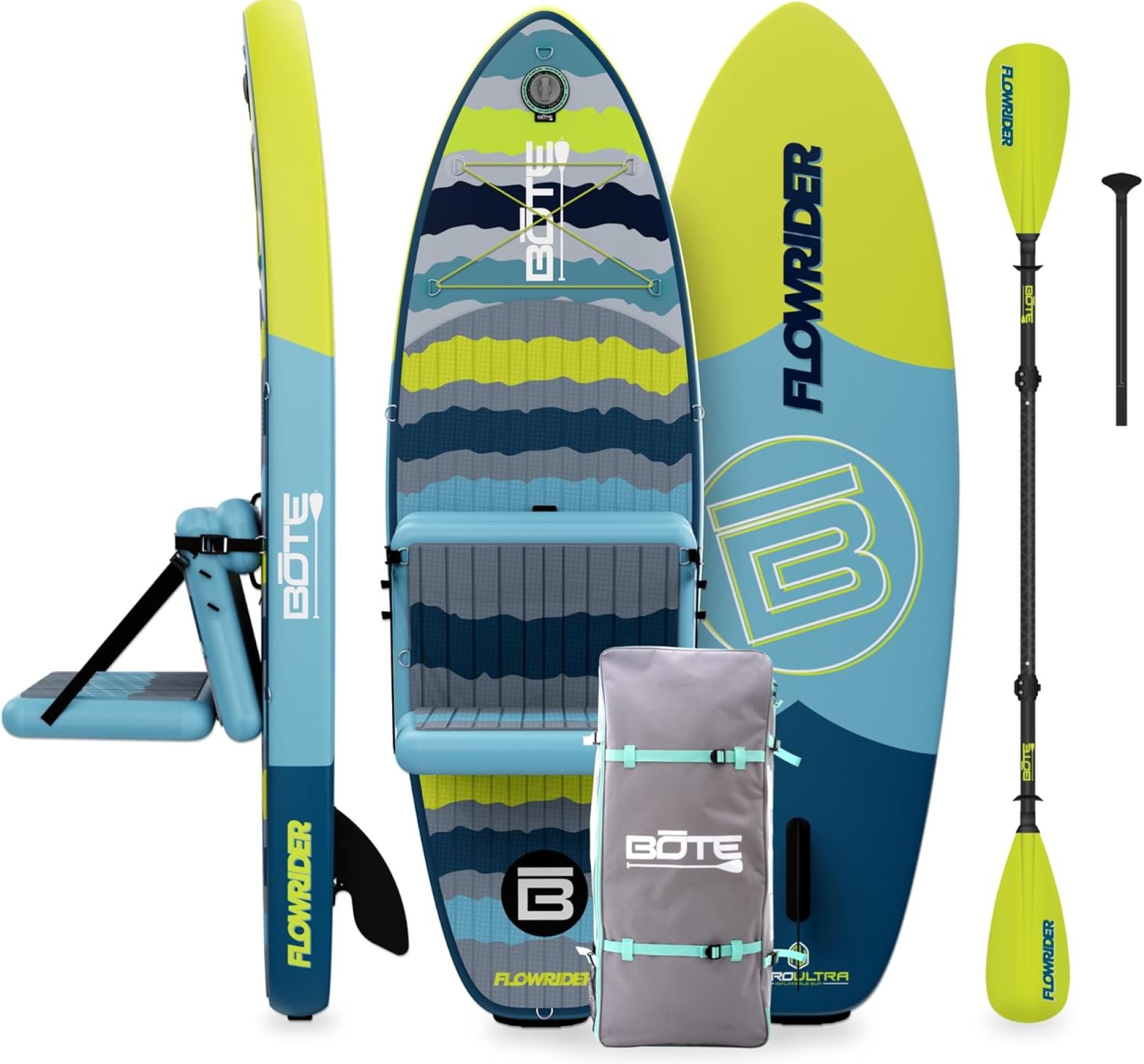BOTE 8′ FT Flow Rider Aero Inflatable Stand Up Paddle Board Hybrid Kayak Kit Includes Adjustable Aero SUP seat Adaptable Kayak iSUP Packable Paddle iSUP Travel Bag Blow Up Pump BOTE 8′ FT Flow Rider Aero Inflatable Stand Up Paddle Board Hybrid Kayak Kit Includes Adjustable Aero SUP seat Adaptable Kayak iSUP Packable Paddle iSUP Travel Bag Blow Up Pump