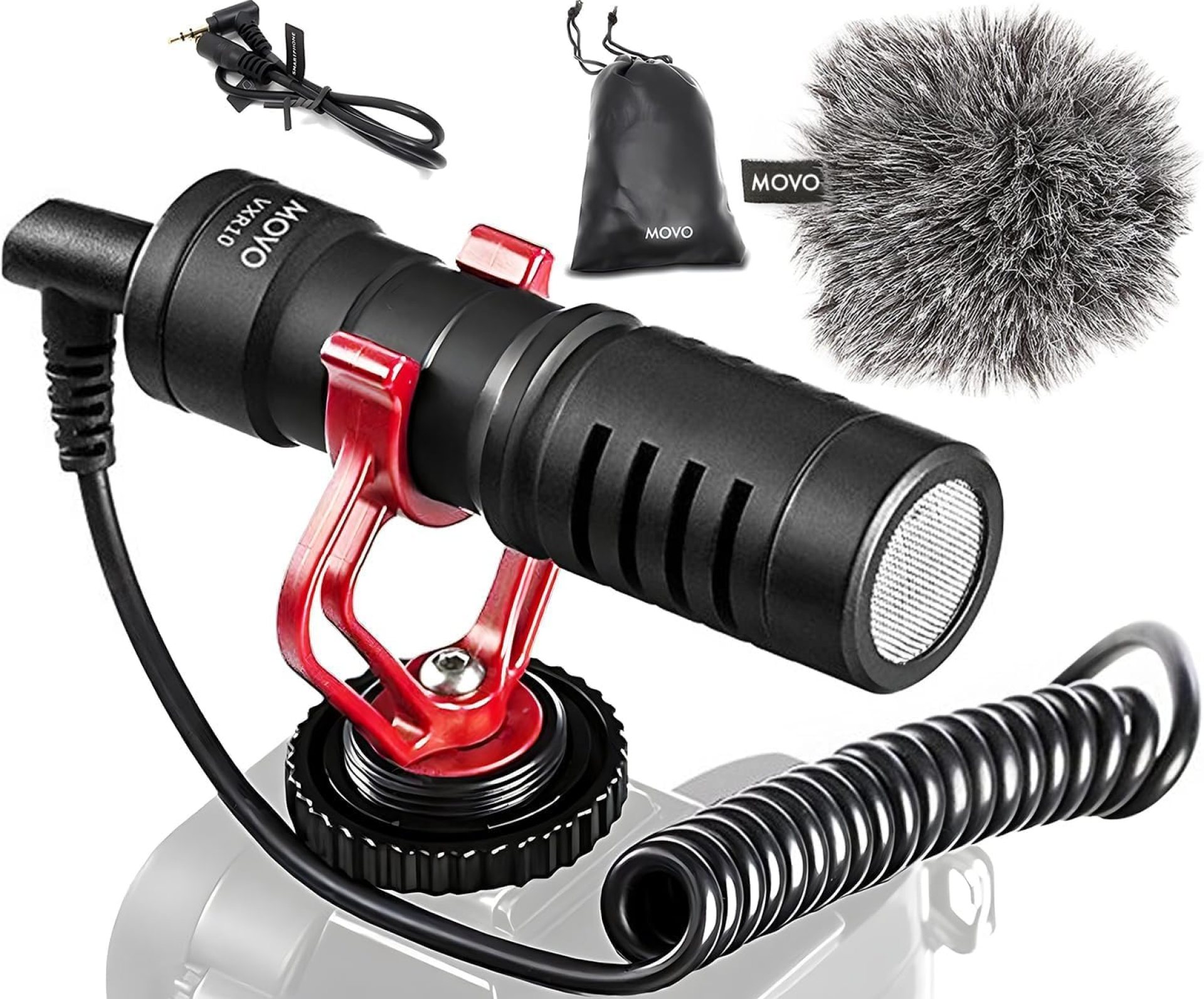 Movo VXR10 Universal Shotgun Mic for Camera – Camera Microphone for DSLR, iPhone and Android Smartphones – Compatible with Canon EOS, Nikon, and Sony Cameras – with Shock Mount, Deadcat Windscreen Movo VXR10 Universal Shotgun Mic for Camera – Camera Microphone for DSLR, iPhone and Android Smartphones – Compatible with Canon EOS, Nikon, and Sony Cameras – with Shock Mount, Deadcat Windscreen