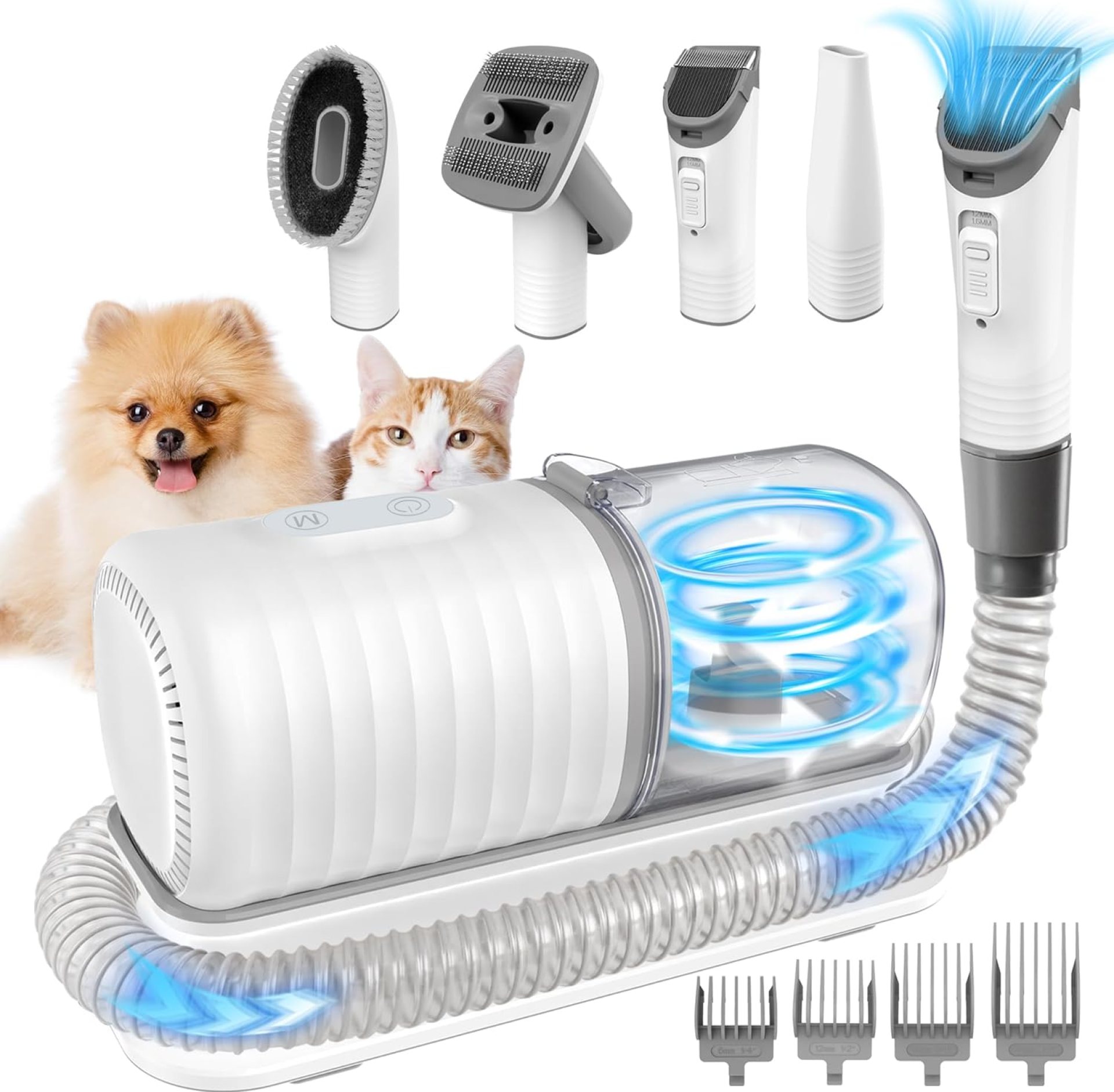 Dog Grooming Kit, Pet Grooming Vacuum 99% Pet Hair with Dog Clipper, Pet Grooming Shedding Brush, Cleaning Tool in 1 with Dust Cup & 4 Combs Dog Hair Vacuum for Dogs Cats Low Noise Home Clean Dog Grooming Kit, Pet Grooming Vacuum 99% Pet Hair with Dog Clipper, Pet Grooming Shedding Brush, Cleaning Tool in 1 with Dust Cup & 4 Combs Dog Hair Vacuum for Dogs Cats Low Noise Home Clean