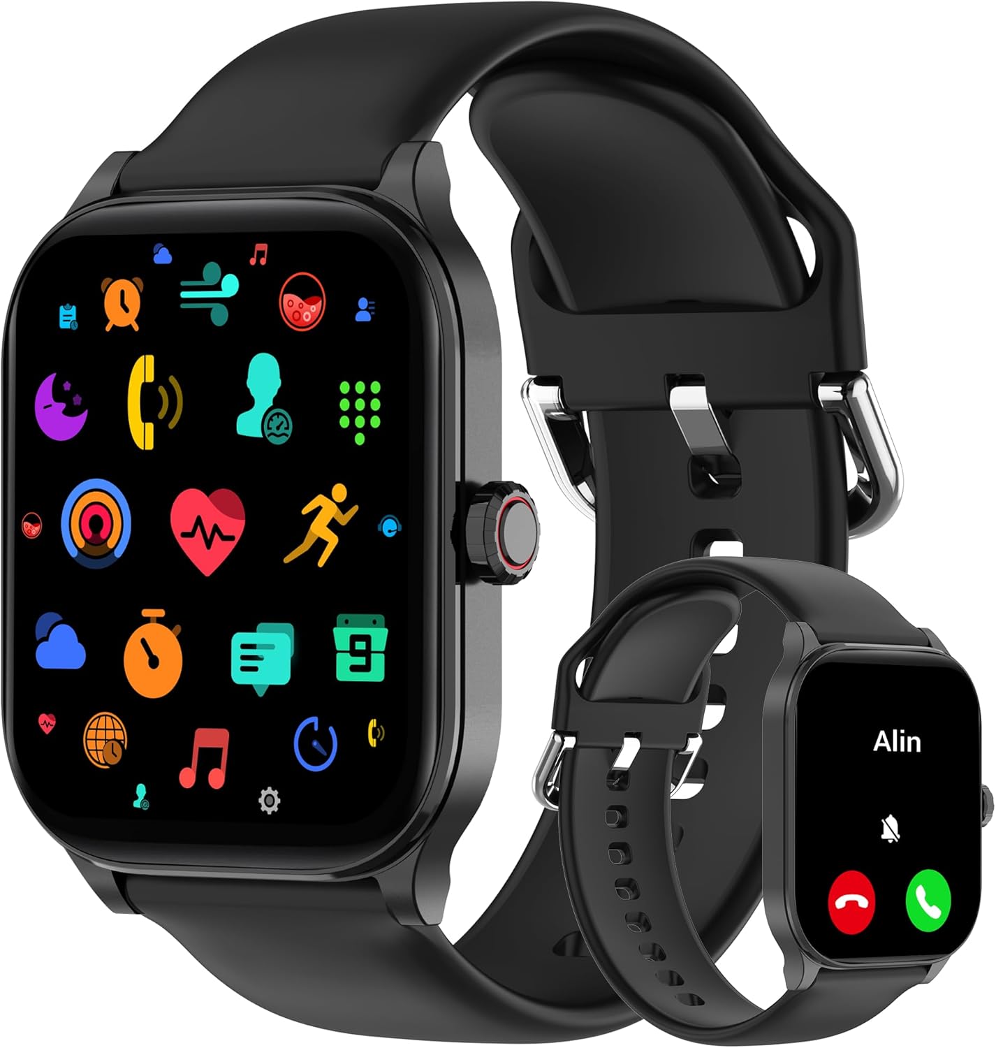 Smart Watch (Answer/Make Call), 2.01″ Smartwatch for Android Phones and iPhone with Heart Rate,Sleep Monitor,Pedometer, 100+Sports Fitness Watch, IP68 Waterproof Fitness Tracker for Men Women Smart Watch (Answer/Make Call), 2.01″ Smartwatch for Android Phones and iPhone with Heart Rate,Sleep Monitor,Pedometer, 100+Sports Fitness Watch, IP68 Waterproof Fitness Tracker for Men Women