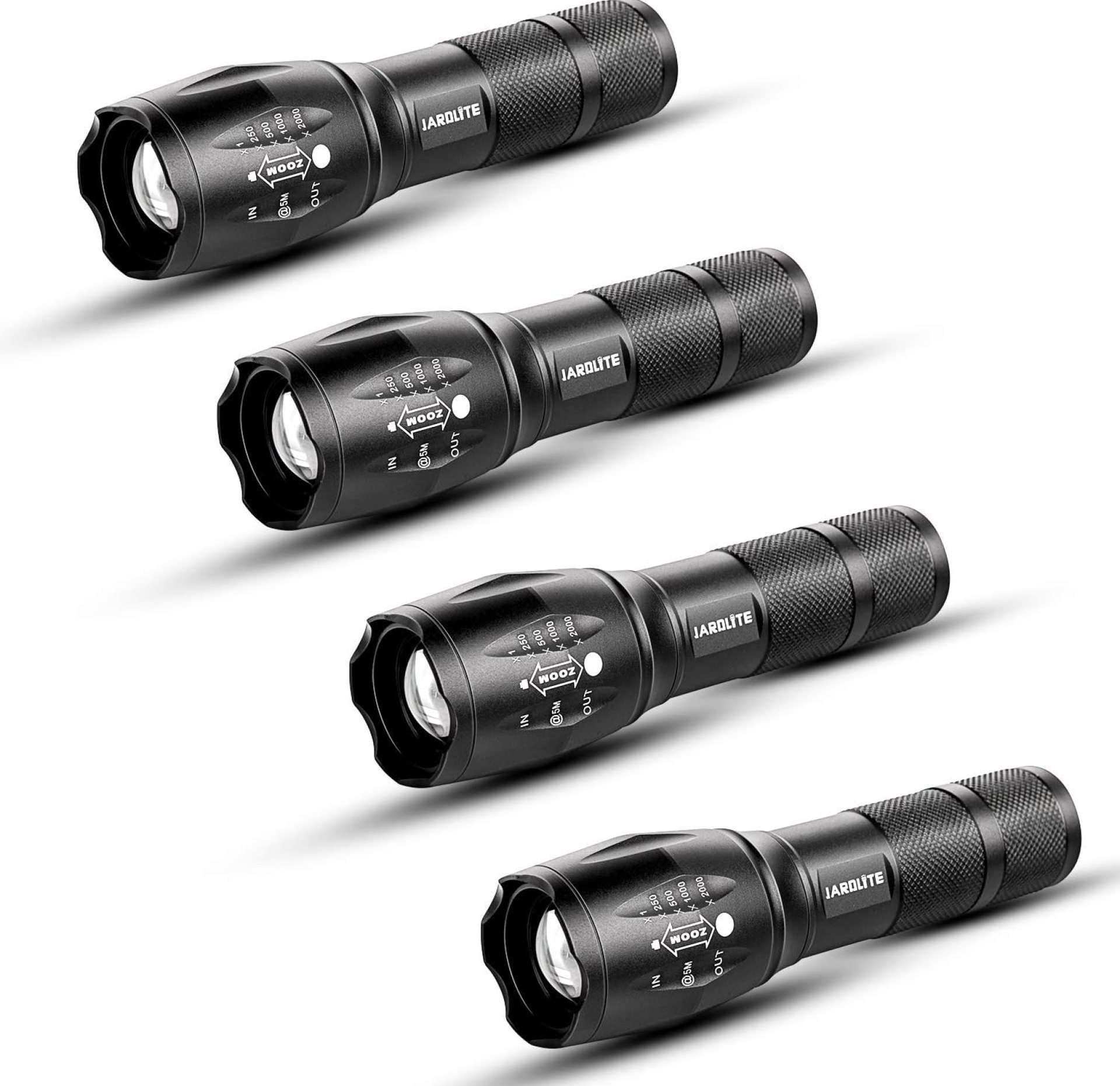 LED Emergency Handheld Flashlight, 4 Pack, Adjustable Focus, Water Resistant with 5 Modes, Best Tactical Torch for Hurricane, Camping, Dog Walking LED Emergency Handheld Flashlight, 4 Pack, Adjustable Focus, Water Resistant with 5 Modes, Best Tactical Torch for Hurricane, Camping, Dog Walking