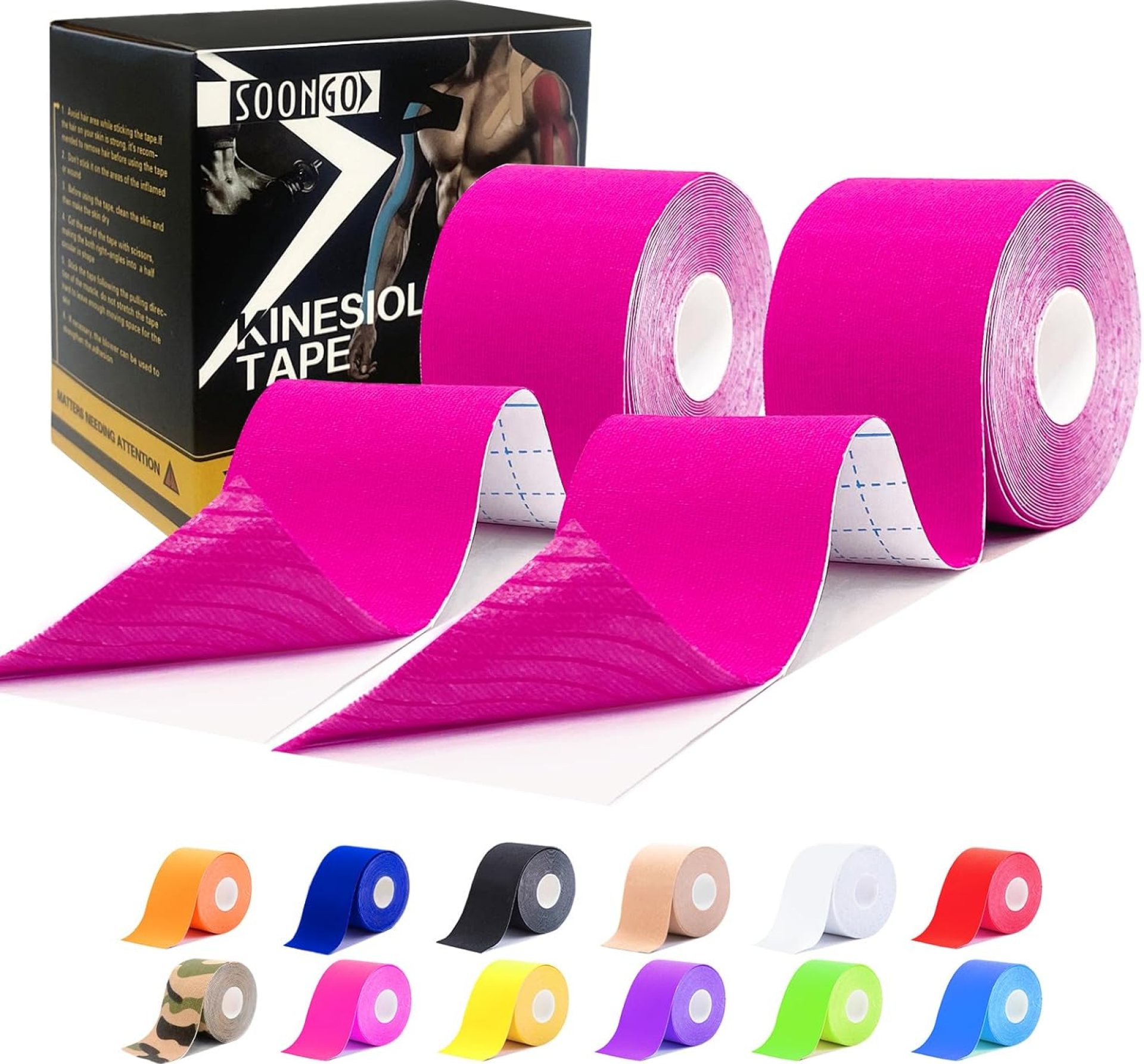 Kinesiology Tape 2 Rolls Physio Relieve Muscle Soreness and Strain Shoulders Wrists Knees Ankles Elastic Waterproof Good Air Permeability Hypoallergenic 2 inch x 16 Foot Pink Kinesiology Tape 2 Rolls Physio Relieve Muscle Soreness and Strain Shoulders Wrists Knees Ankles Elastic Waterproof Good Air Permeability Hypoallergenic 2 inch x 16 Foot Pink