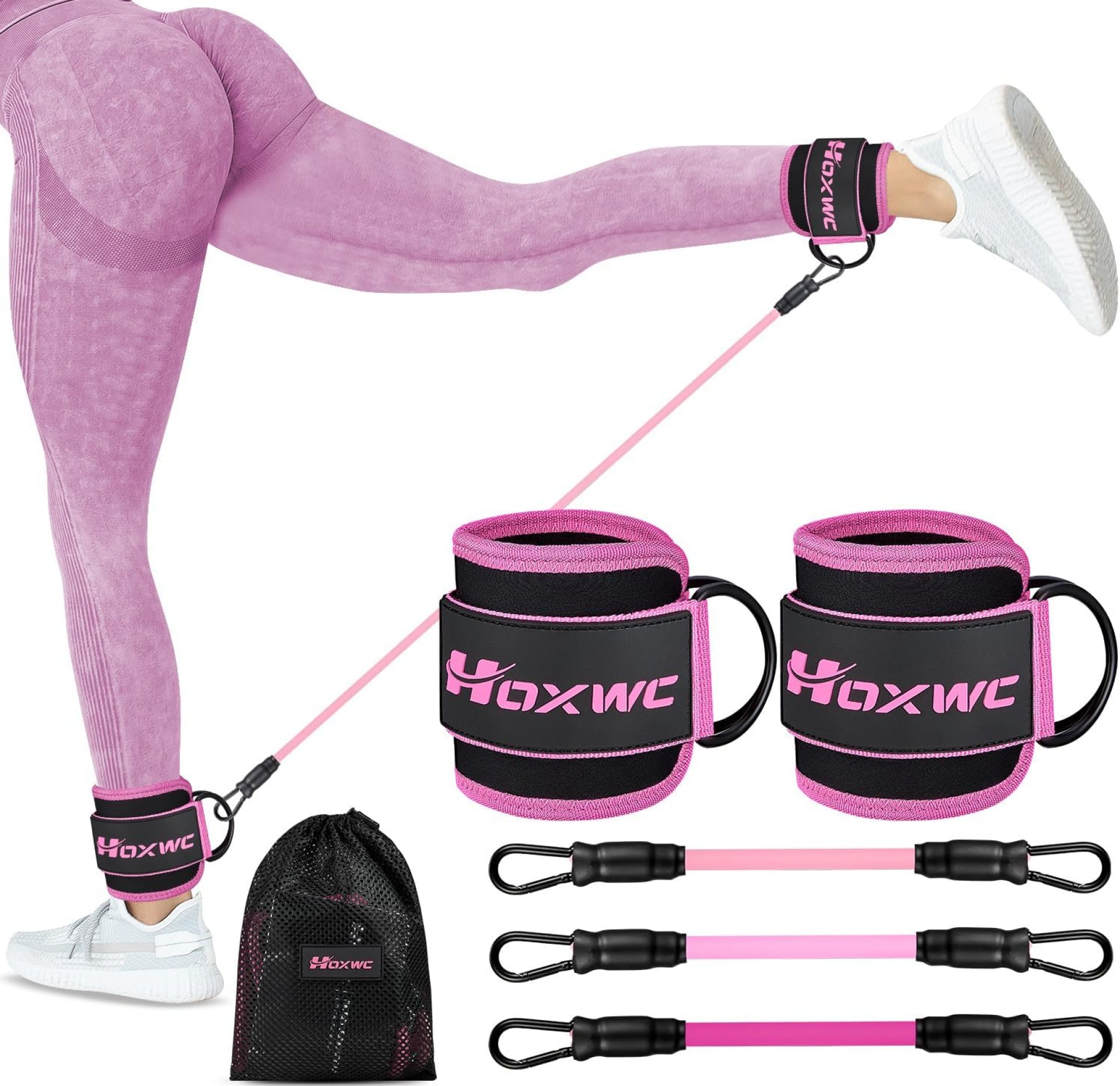 Ankle Resistance Bands with Cuffs, Ankle Bands for Working Out, Ankle Resistance Band for Leg, Booty Workout Equipment for Kickbacks Hip Fitness Training, Exercise Bands for Butt Lift Women Ankle Resistance Bands with Cuffs, Ankle Bands for Working Out, Ankle Resistance Band for Leg, Booty Workout Equipment for Kickbacks Hip Fitness Training, Exercise Bands for Butt Lift Women