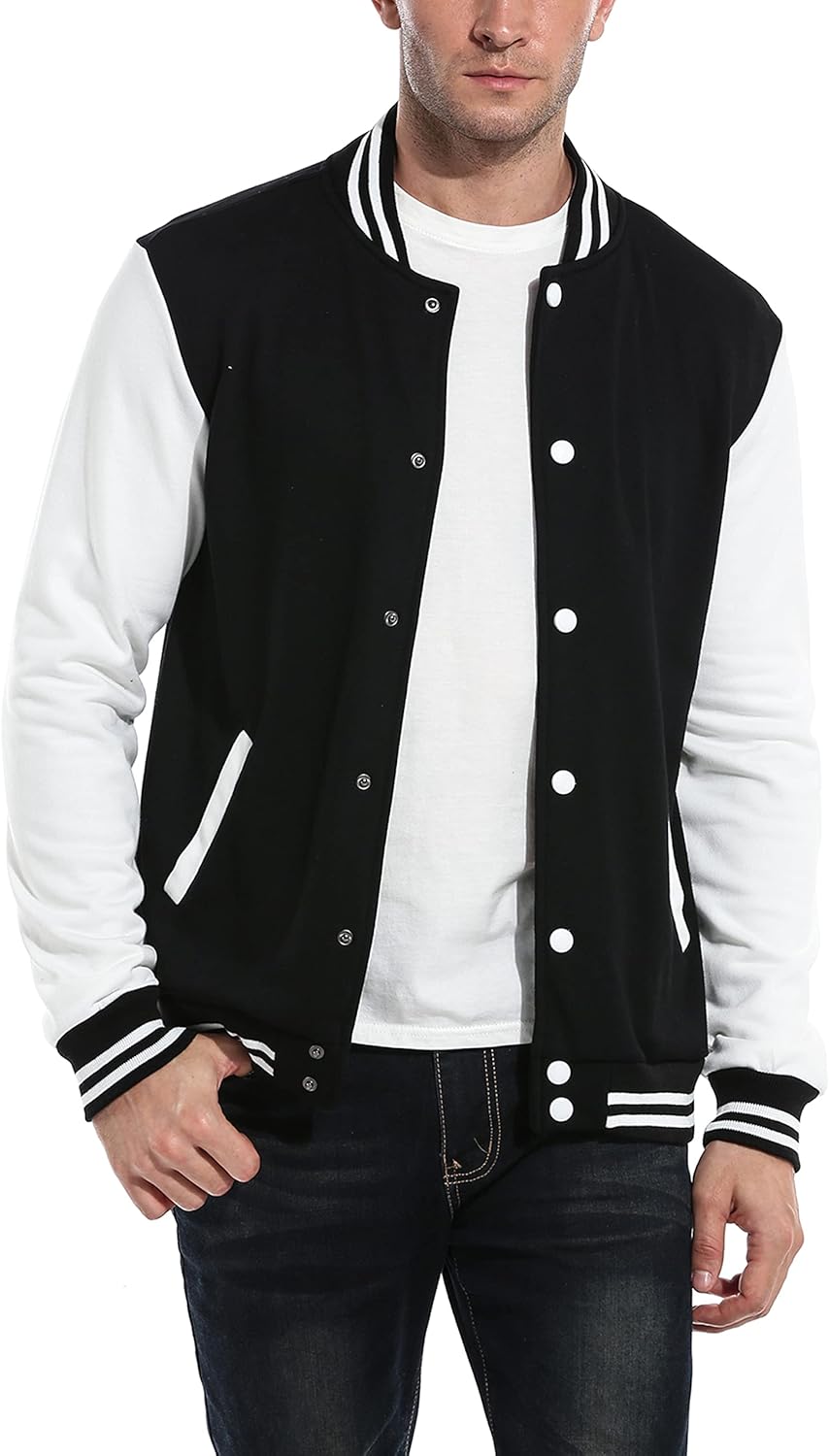 COOFANDY Men’s Fashion Varsity Jacket Causal Slim Fit Cotton Letterman Baseball Bomber Jackets COOFANDY Men’s Fashion Varsity Jacket Causal Slim Fit Cotton Letterman Baseball Bomber Jackets