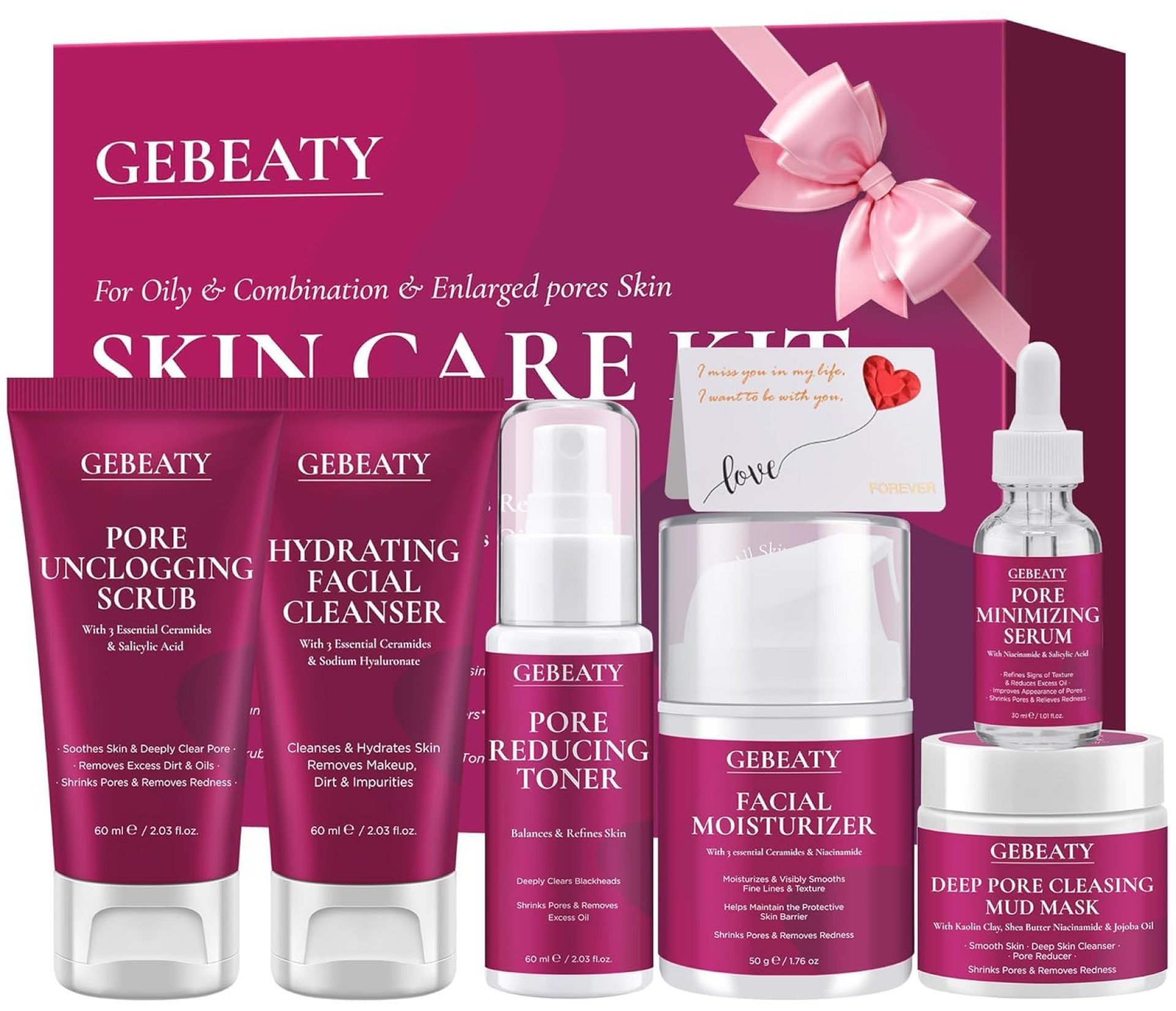 Skin Care Set Kit,Professional Pore Minimizer Skincare for Women Teens Teenager Girls,Hydrate,Oil Control,Smooth Facial Skin Care Products,Travel Skin Care Routine Kit Womens Teen Girl Beauty Gift Set Skin Care Set Kit,Professional Pore Minimizer Skincare for Women Teens Teenager Girls,Hydrate,Oil Control,Smooth Facial Skin Care Products,Travel Skin Care Routine Kit Womens Teen Girl Beauty Gift Set