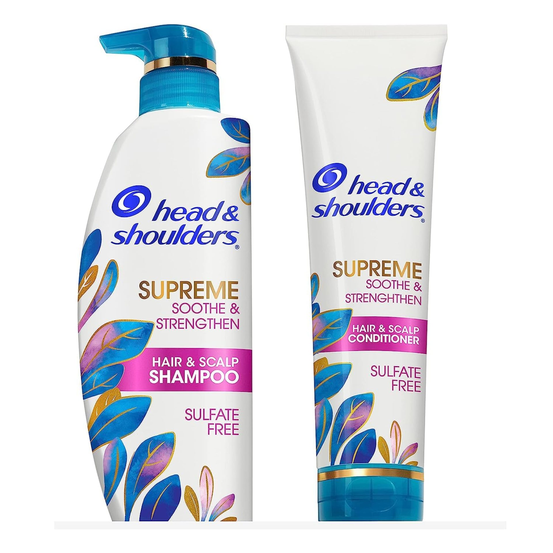 Head & Shoulders Supreme Sulfate Free Shampoo and Conditioner Set for Dry Scalp and Dandruff Treatment, Soothe and Strengthen with Argan Oil and Rose Essence, 21.2 Fl Oz Head & Shoulders Supreme Sulfate Free Shampoo and Conditioner Set for Dry Scalp and Dandruff Treatment, Soothe and Strengthen with Argan Oil and Rose Essence, 21.2 Fl Oz