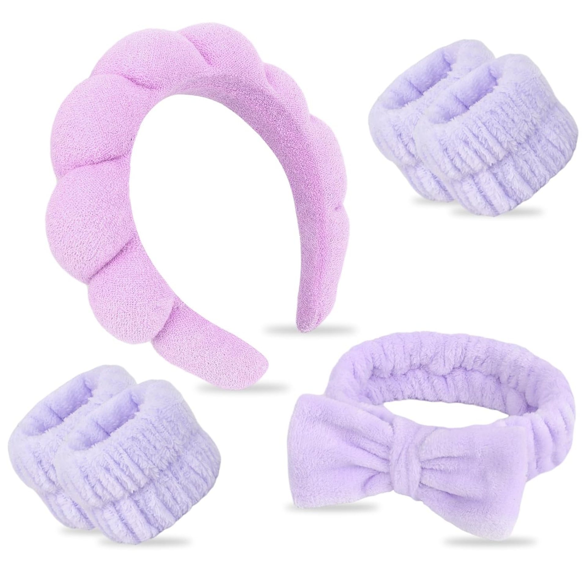 Hairband Set, 6Pcs Spa Headbands & Wristbands, Soft Terry Cloth & Microfiber, for Women Skincare, Makeup, Bathing, Yoga, Gift Hairband Set, 6Pcs Spa Headbands & Wristbands, Soft Terry Cloth & Microfiber, for Women Skincare, Makeup, Bathing, Yoga, Gift