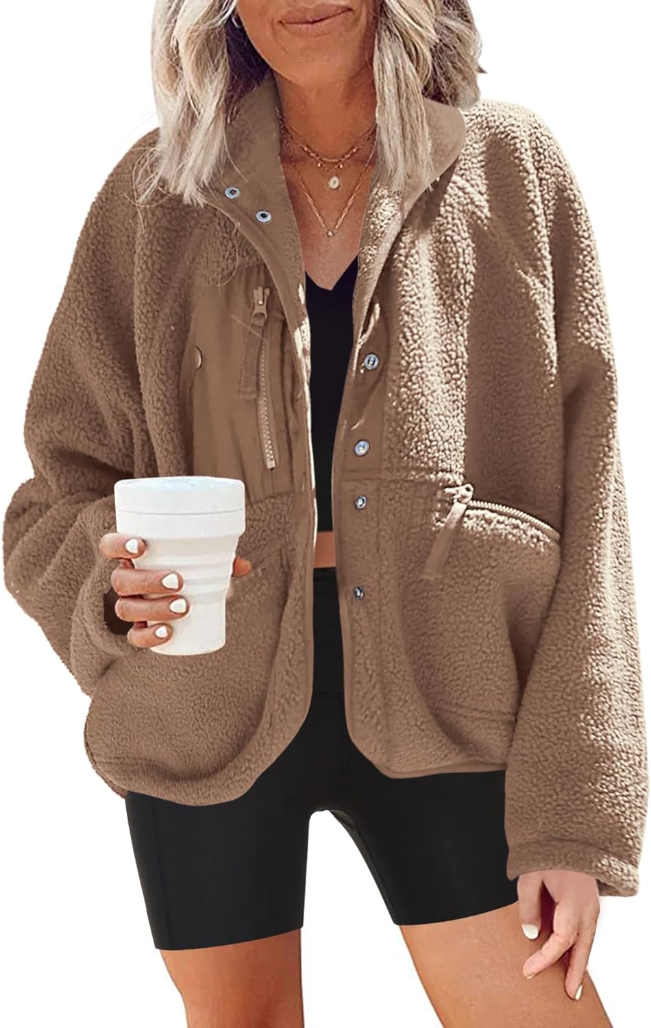 Nirovien Womens Fuzzy Fleece Jacket Button Down Sherpa Coats Casual Winter Warm Outwear with Pockets Nirovien Womens Fuzzy Fleece Jacket Button Down Sherpa Coats Casual Winter Warm Outwear with Pockets