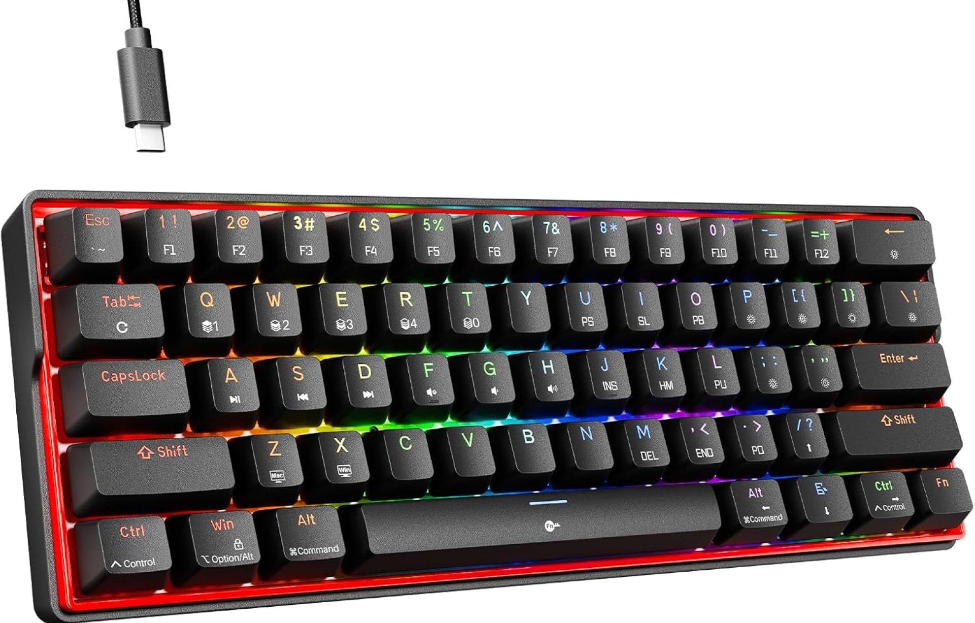 KEMOVE K61SE Gaming Keyboard, 60 Percent Mechanical Keyboard, Wired RGB Backlit N-Key Rollover Compact Mini 61 Keys Keyboard for PC Laptop, Blue Switch KEMOVE K61SE Gaming Keyboard, 60 Percent Mechanical Keyboard, Wired RGB Backlit N-Key Rollover Compact Mini 61 Keys Keyboard for PC Laptop, Blue Switch