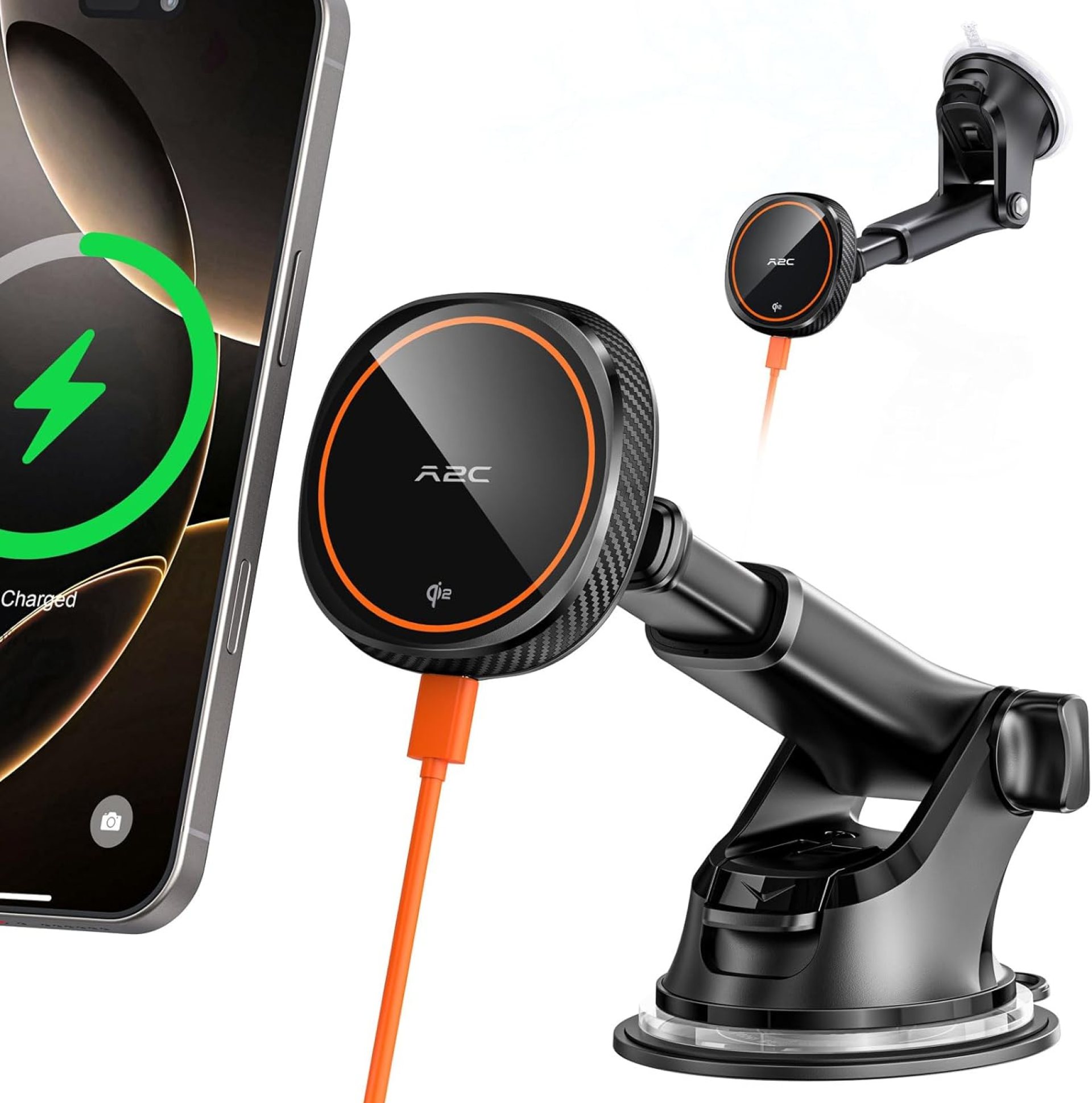 APPS2Car Magnetic Car Phone Mount – Designed Only for MagSafe iPhone 16-12 Series, Orange APPS2Car Magnetic Car Phone Mount – Designed Only for MagSafe iPhone 16-12 Series, Orange