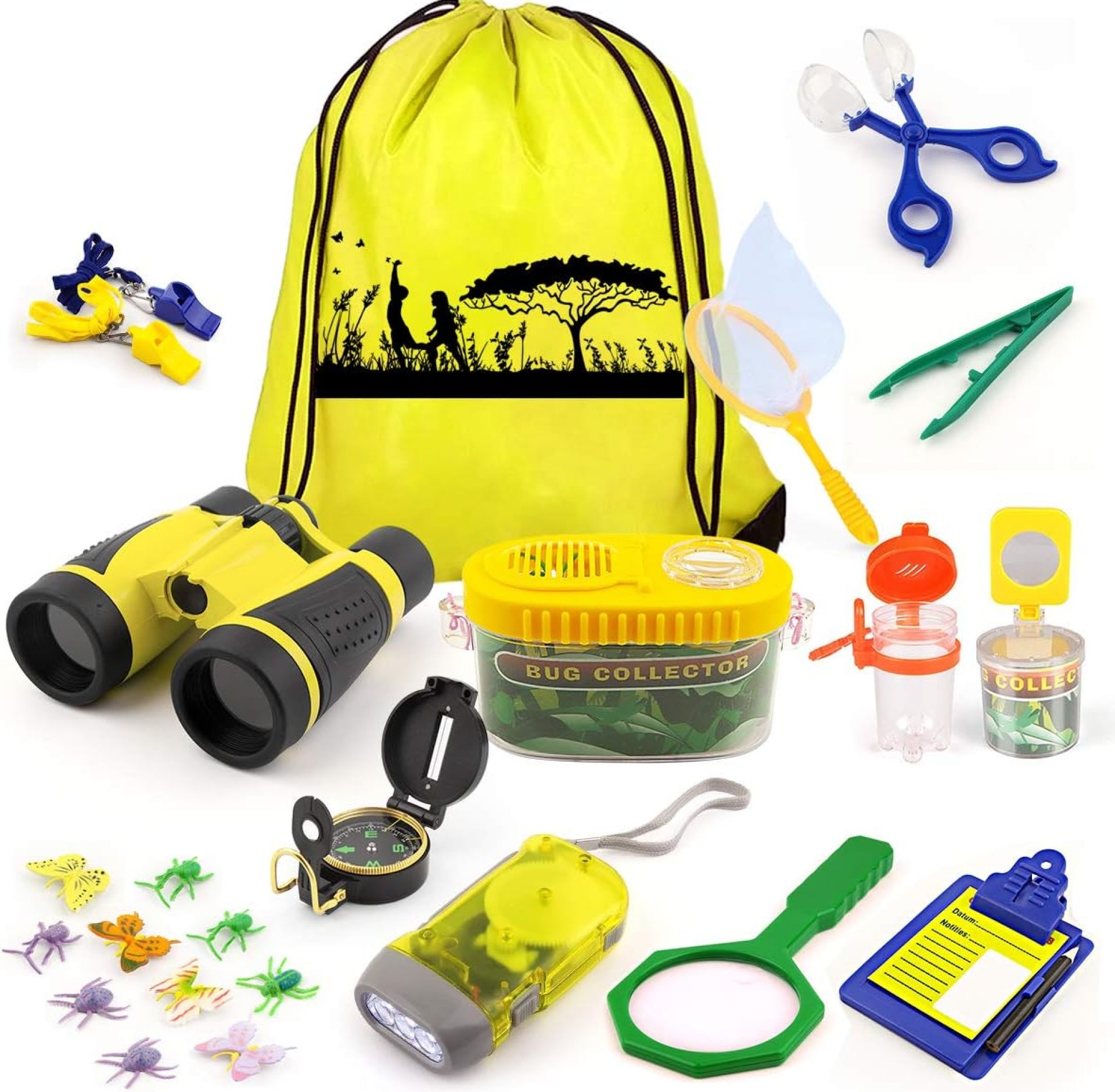 Kids Explorer Kit, 24 PCS Outdoor Adventure Camping Kit & Bug Catcher Kit with Drawstring Bag, Binoculars, Compass, Butterfly Net, Educational Nature Exploration Toys Gift for Boys & Girls Kids Explorer Kit, 24 PCS Outdoor Adventure Camping Kit & Bug Catcher Kit with Drawstring Bag, Binoculars, Compass, Butterfly Net, Educational Nature Exploration Toys Gift for Boys & Girls