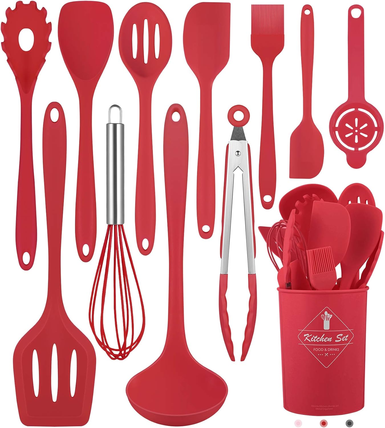 Kitchen Utensils Set-12 Pieces Silicone Cooking Utensils Set (Dishwasher Safe) 392°F Heat Resistant Spatula Set, Nonstick Cookware Kitchen Utensils Set-12 Pieces Silicone Cooking Utensils Set (Dishwasher Safe) 392°F Heat Resistant Spatula Set, Nonstick Cookware