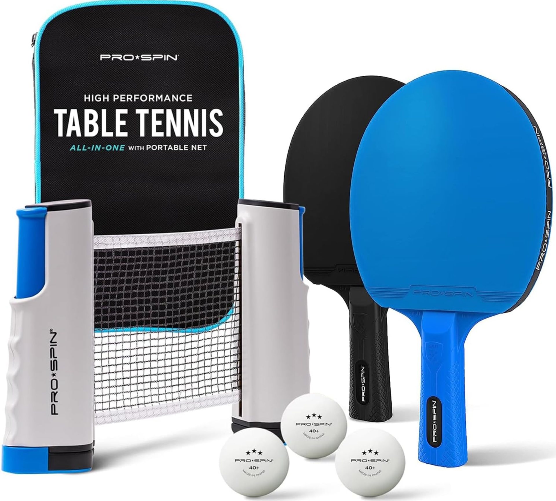 PRO SPIN All-in-One Ping Pong Set – Retractable Ping Pong Net for Any Table (72″), Ping Pong Paddles and Balls, Storage Case – Portable Table Tennis Family Games, Gifts for Boys & Girls PRO SPIN All-in-One Ping Pong Set – Retractable Ping Pong Net for Any Table (72″), Ping Pong Paddles and Balls, Storage Case – Portable Table Tennis Family Games, Gifts for Boys & Girls