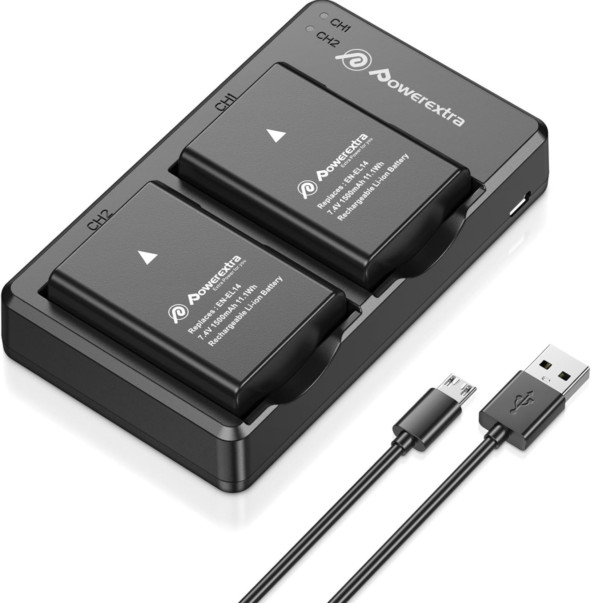Powerextra 2 x EN-EL14 EN-EL14a Battery & Dual LCD Charger Compatible with Nikon D3100 D3200 D3300 D3400 D3500 D5100 D5200 D5300 D5500 D5600 DF Coolpix P7000 P7100 P7700 P7800 Cameras Powerextra 2 x EN-EL14 EN-EL14a Battery & Dual LCD Charger Compatible with Nikon D3100 D3200 D3300 D3400 D3500 D5100 D5200 D5300 D5500 D5600 DF Coolpix P7000 P7100 P7700 P7800 Cameras