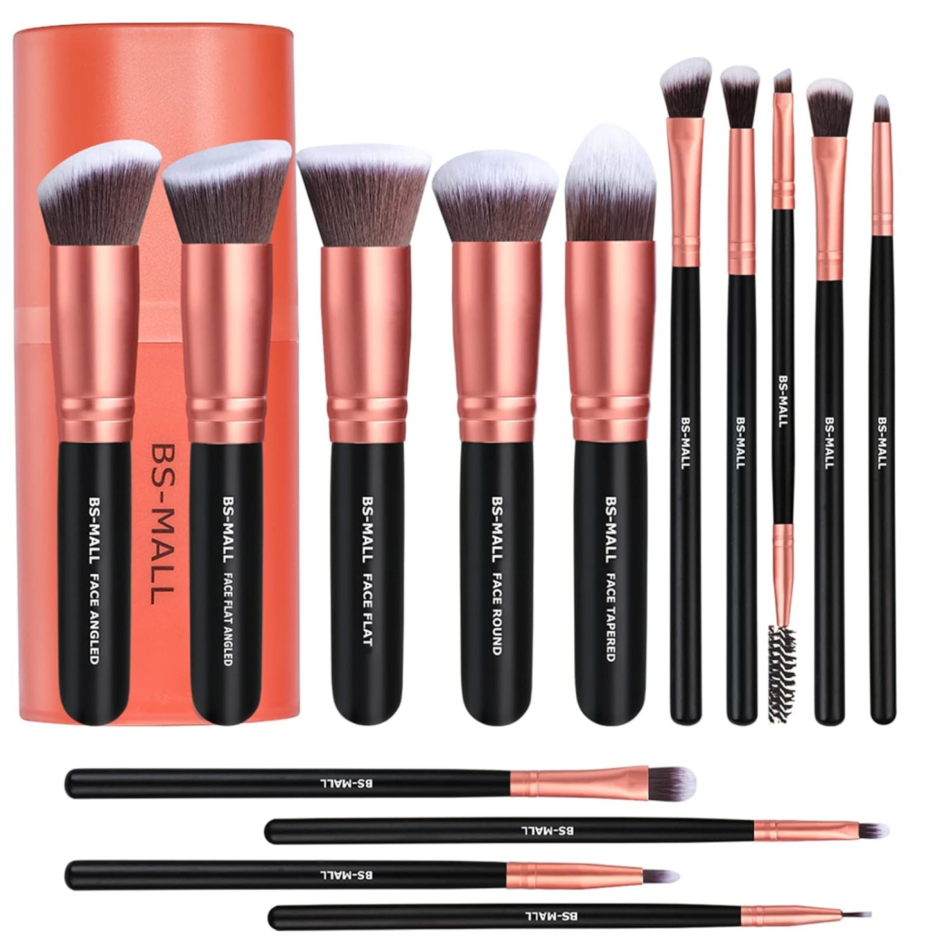 Makeup Brushes BS-MALL Premium Synthetic Foundation Powder Concealers Eye Shadows Makeup 14 Pcs Brush Set, Rose Golden, with Case Makeup Brushes BS-MALL Premium Synthetic Foundation Powder Concealers Eye Shadows Makeup 14 Pcs Brush Set, Rose Golden, with Case