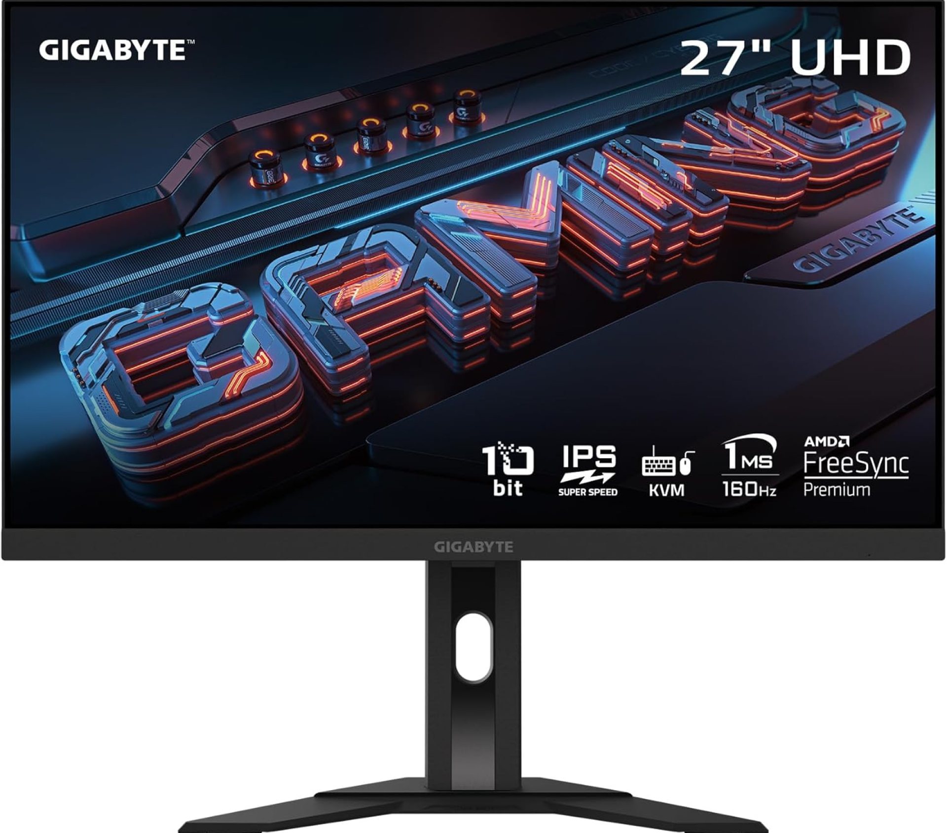 GIGABYTE M27U Advanced (SA) – 27″ SS IPS Gaming Monitor – UHD 3840×2160-160Hz – 1ms MPRT – AMD FreeSync Premium – Type C KVM – HDMI, DP, Type C – Height Adjustable – Black GIGABYTE M27U Advanced (SA) – 27″ SS IPS Gaming Monitor – UHD 3840×2160-160Hz – 1ms MPRT – AMD FreeSync Premium – Type C KVM – HDMI, DP, Type C – Height Adjustable – Black
