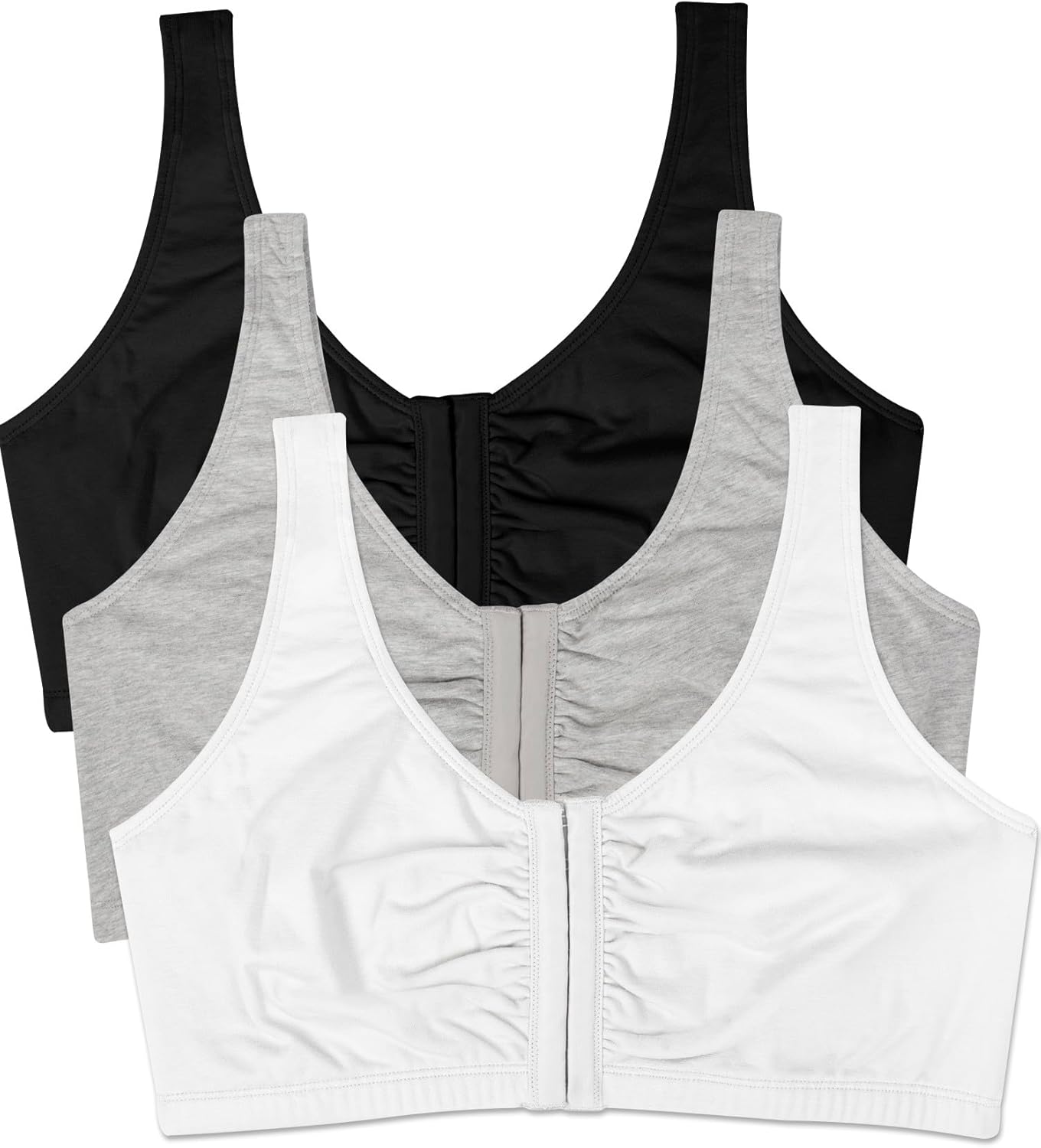 Fruit of the Loom Women’s Front Close Sports Bra – Cotton Blend, Easy Fit & Built-Up Support Fruit of the Loom Women’s Front Close Sports Bra – Cotton Blend, Easy Fit & Built-Up Support