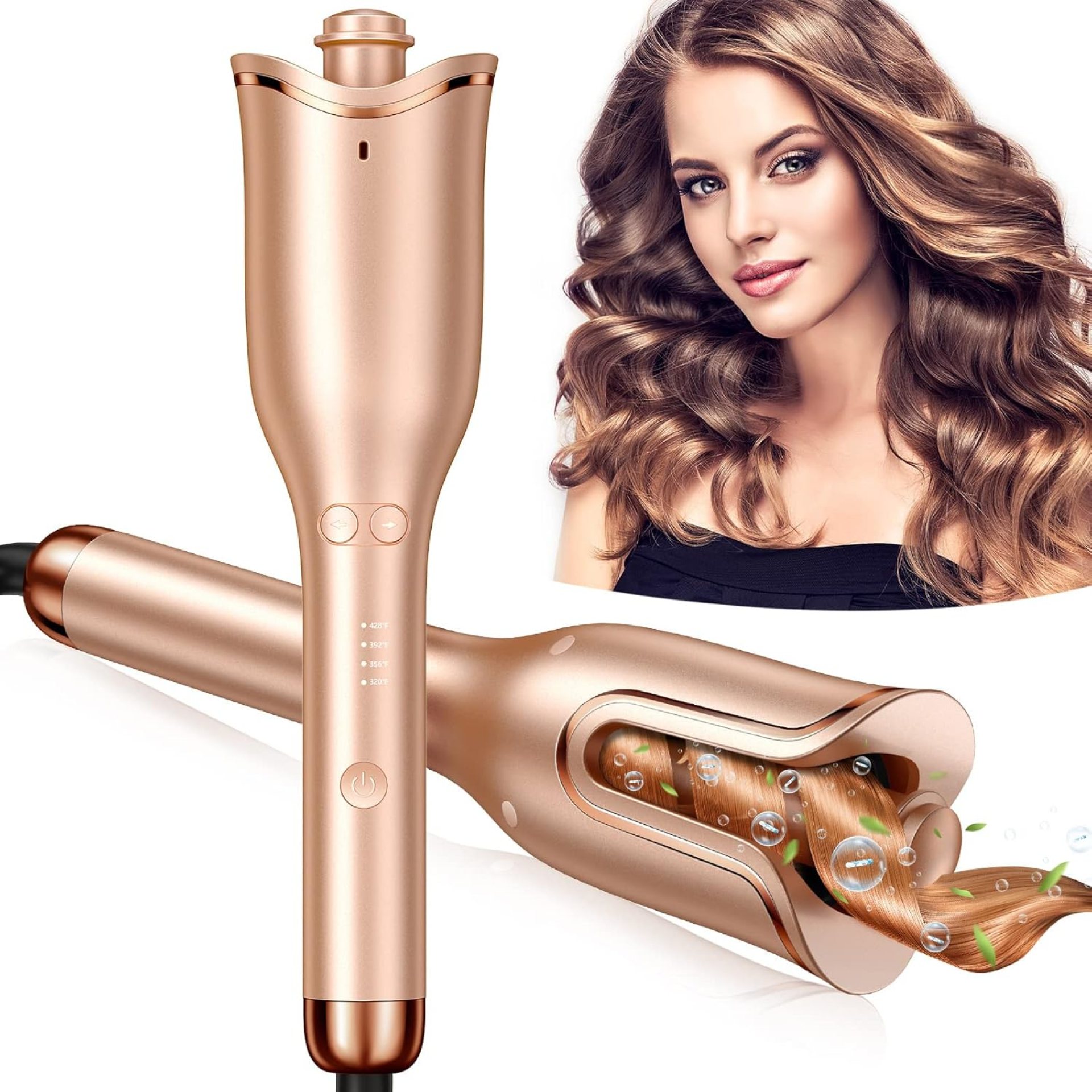 Automatic Curling Iron, Professional Automatic Hair Curler with 1″ Curling Iron Large Slot & 4 Temperature & 3 Timer, Dual Voltage Anti-Tangle Rotating Curling Iron with Auto Shut-Off for Hair Styling Automatic Curling Iron, Professional Automatic Hair Curler with 1″ Curling Iron Large Slot & 4 Temperature & 3 Timer, Dual Voltage Anti-Tangle Rotating Curling Iron with Auto Shut-Off for Hair Styling