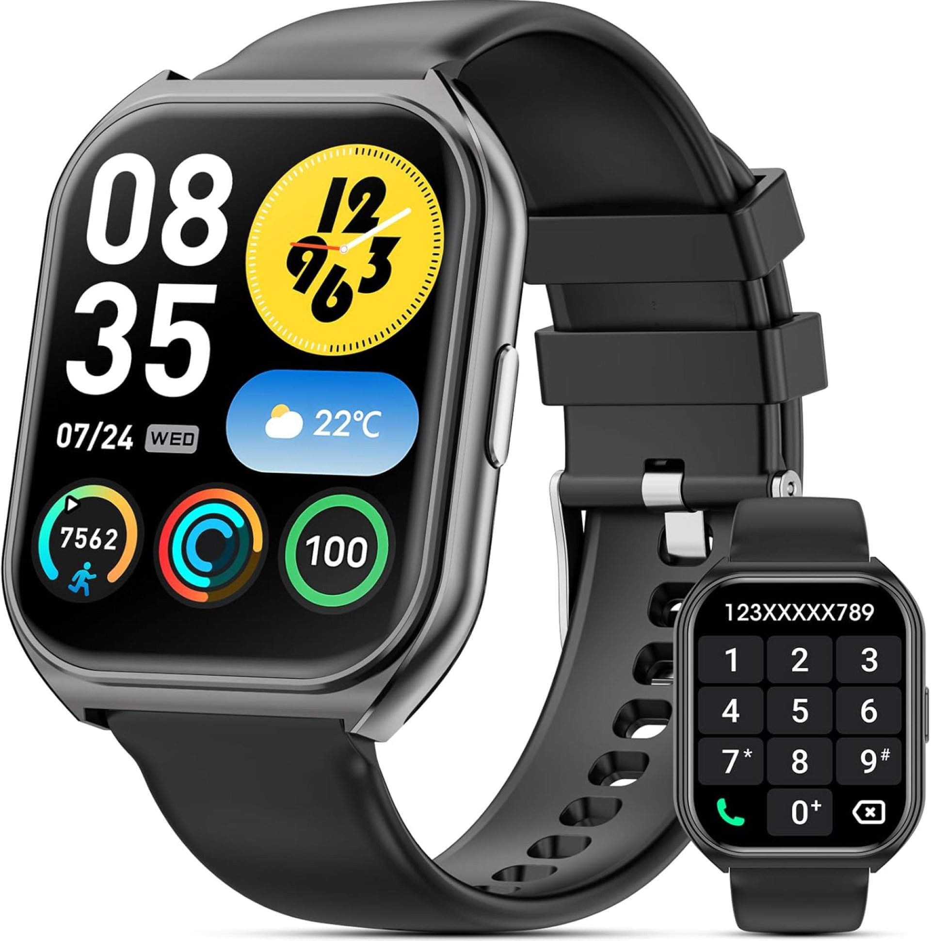 Smart Watch for Men Women, 1.85″ HD Smartwatch (Answer/Make Call),Activity Fitness Tracker with Heart Rate Sleep Monitor Pedometer,100+ Sport Modes, Fitness Watch for Android iPhone (Black) Smart Watch for Men Women, 1.85″ HD Smartwatch (Answer/Make Call),Activity Fitness Tracker with Heart Rate Sleep Monitor Pedometer,100+ Sport Modes, Fitness Watch for Android iPhone (Black)