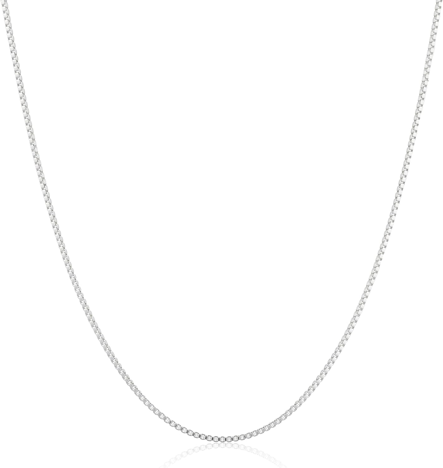 Amazon Essentials Sterling Silver Thin 0.8mm Box Chain Necklace | Available in Yellow Gold or Silver | 16″, 18″, 20″, 24″, or 30″ (previously Amazon Collection) Amazon Essentials Sterling Silver Thin 0.8mm Box Chain Necklace | Available in Yellow Gold or Silver | 16″, 18″, 20″, 24″, or 30″ (previously Amazon Collection)