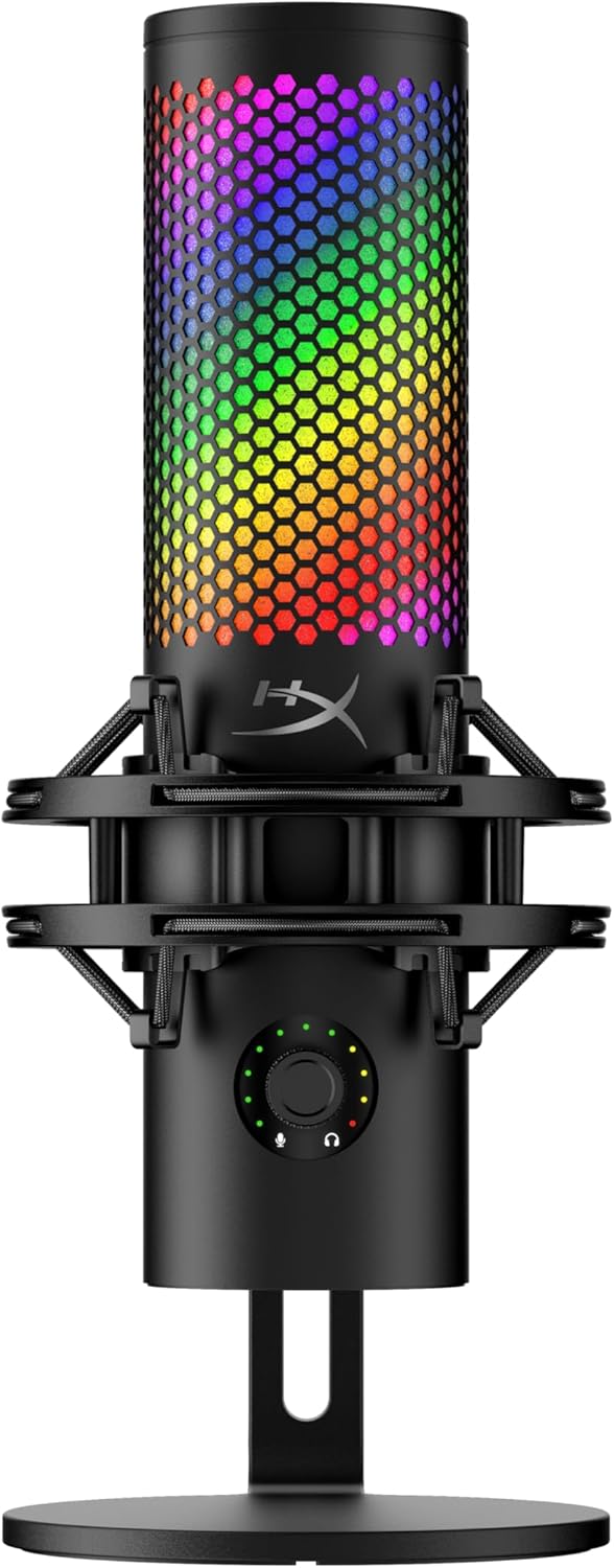 HyperX QuadCast 2 S – USB Microphone, with RGB Lighting, Streaming and Podcasting, with On-Board Controls, LED Lighting, Removable Shock Mount, PC, Mac, USB-C – Black HyperX QuadCast 2 S – USB Microphone, with RGB Lighting, Streaming and Podcasting, with On-Board Controls, LED Lighting, Removable Shock Mount, PC, Mac, USB-C – Black