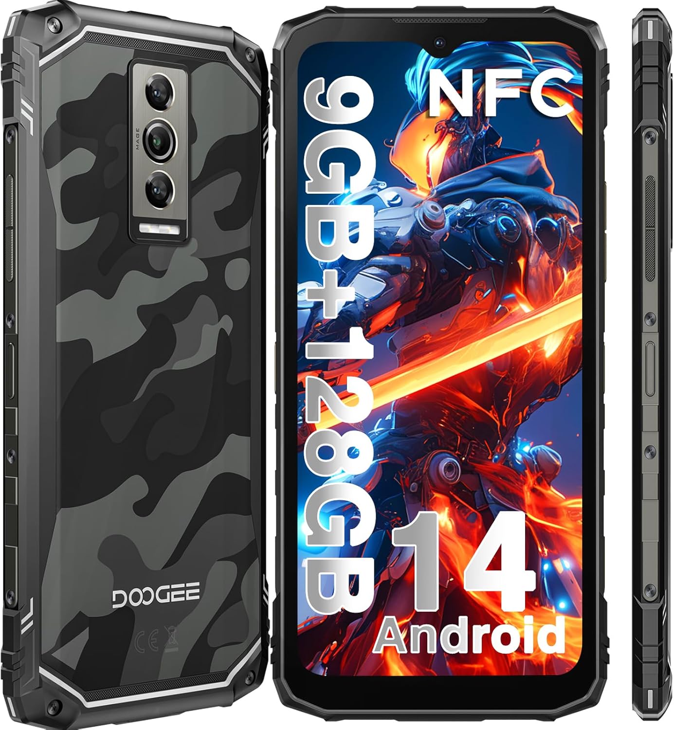 DOOGEE Blade 10 Rugged Smartphone Unlocked Android 14,9GB+128GB/TF 2TB Octa Core Rugged Phone,6.56″ HD+ 90Hz Cell Phone,16MP Camera,4G Dual SIM IP68/IP69K Waterproof Phone,Widevine L1/GPS/Face ID DOOGEE Blade 10 Rugged Smartphone Unlocked Android 14,9GB+128GB/TF 2TB Octa Core Rugged Phone,6.56″ HD+ 90Hz Cell Phone,16MP Camera,4G Dual SIM IP68/IP69K Waterproof Phone,Widevine L1/GPS/Face ID
