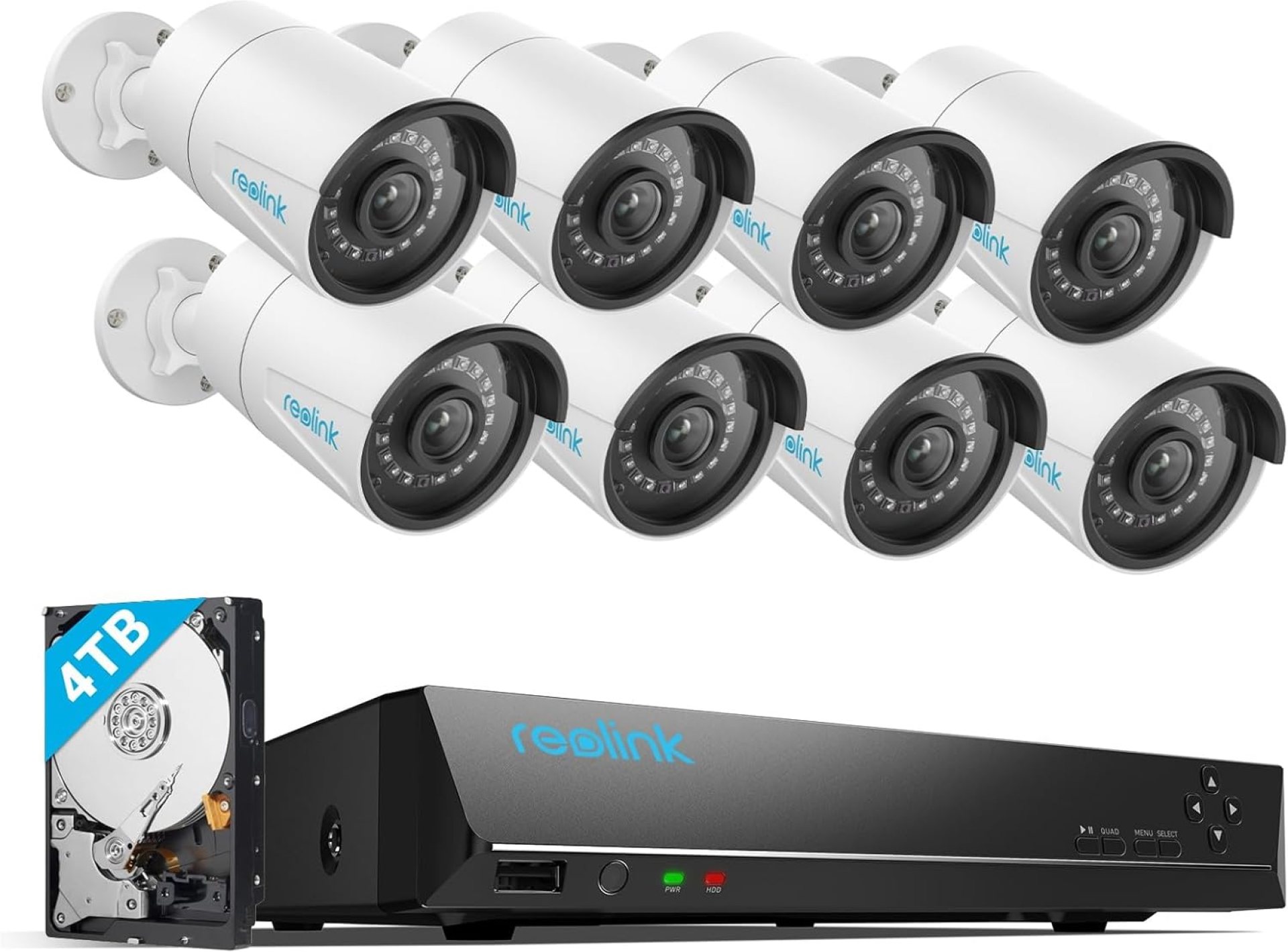 REOLINK 16CH 5MP Home Security Camera System, 8pcs Wired Outdoor PoE IP Cameras with Person/Vehicle/Pet Detection, 8MP 16CH NVR with 4TB HDD for 24-7 Recording, RLK16-410B8-5MP REOLINK 16CH 5MP Home Security Camera System, 8pcs Wired Outdoor PoE IP Cameras with Person/Vehicle/Pet Detection, 8MP 16CH NVR with 4TB HDD for 24-7 Recording, RLK16-410B8-5MP