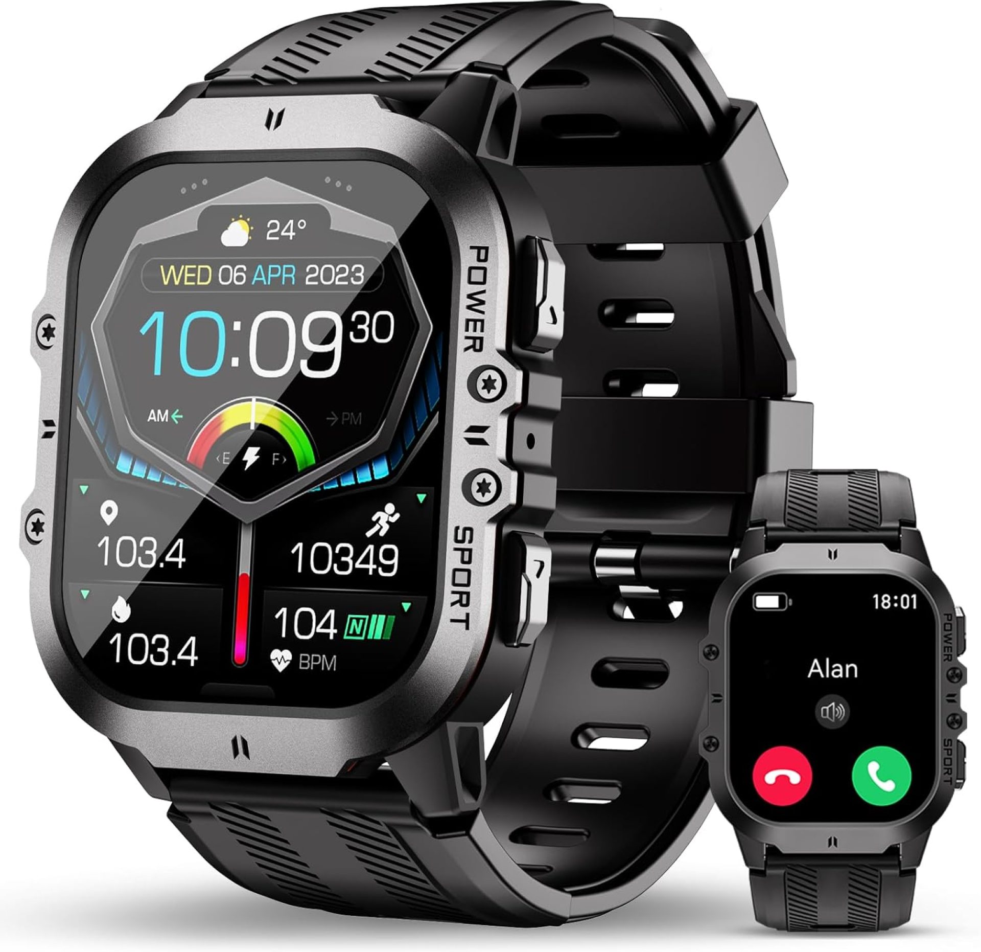 OUKITEL Military Smart Watch for Men, Answer/Make Calls Smart Watch for Android iOS,1.96″ Outdoor Sports Fitness Tracker Heart Rate/Sleep Monitor, Fitness Tracker 120+ Sport Modes for IP68 Waterproof OUKITEL Military Smart Watch for Men, Answer/Make Calls Smart Watch for Android iOS,1.96″ Outdoor Sports Fitness Tracker Heart Rate/Sleep Monitor, Fitness Tracker 120+ Sport Modes for IP68 Waterproof