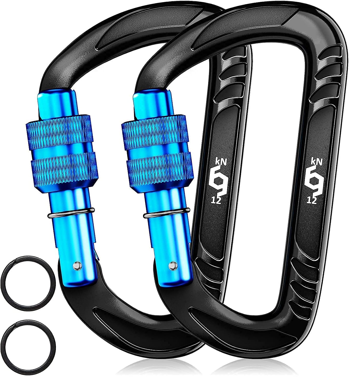 12kN (2697 lbs) Heavy Duty, Locking, Auto Locking, Wiregate Snap and Lightweight Snap Carabiner Clips, for Securing Pets, Outdoor, Camping, Hiking, Hammock, Dog Leash Harness, Keychains 12kN (2697 lbs) Heavy Duty, Locking, Auto Locking, Wiregate Snap and Lightweight Snap Carabiner Clips, for Securing Pets, Outdoor, Camping, Hiking, Hammock, Dog Leash Harness, Keychains