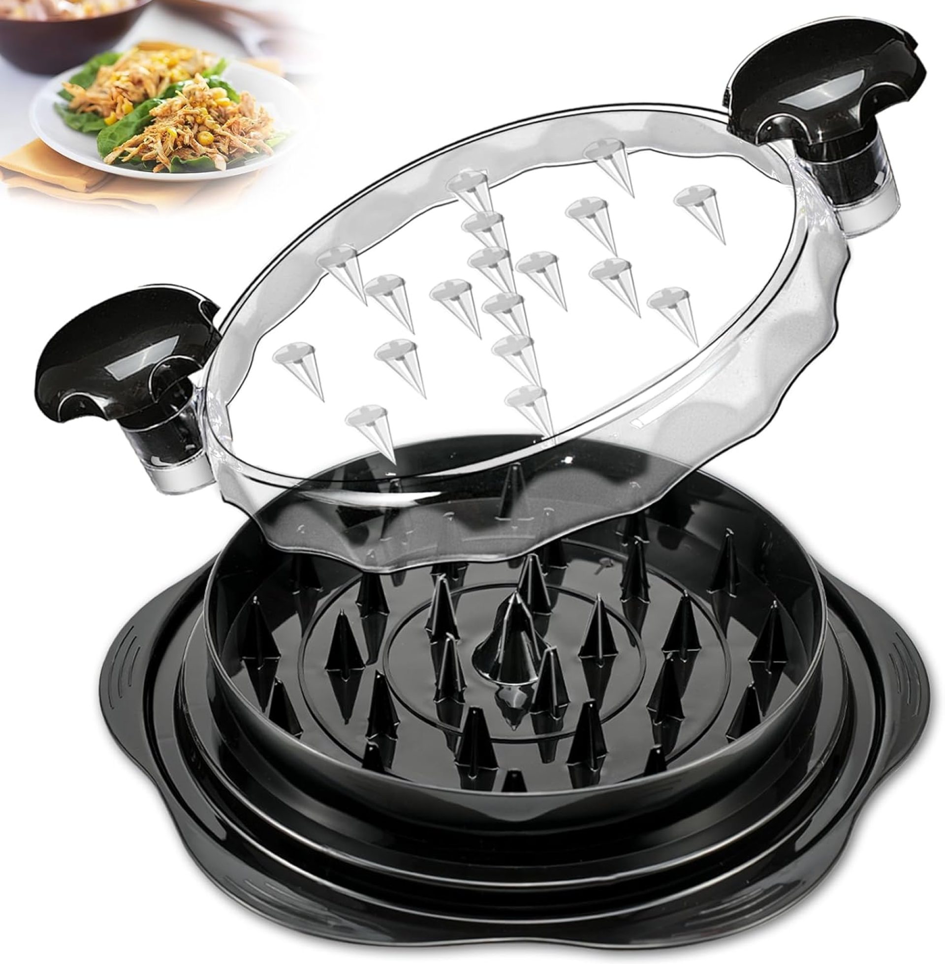 Chicken Shredder Tool Twist, Visible Chicken Breast Grinder Machine for Ground Food, Meat & Vegetables (Elegant Black) Chicken Shredder Tool Twist, Visible Chicken Breast Grinder Machine for Ground Food, Meat & Vegetables (Elegant Black)