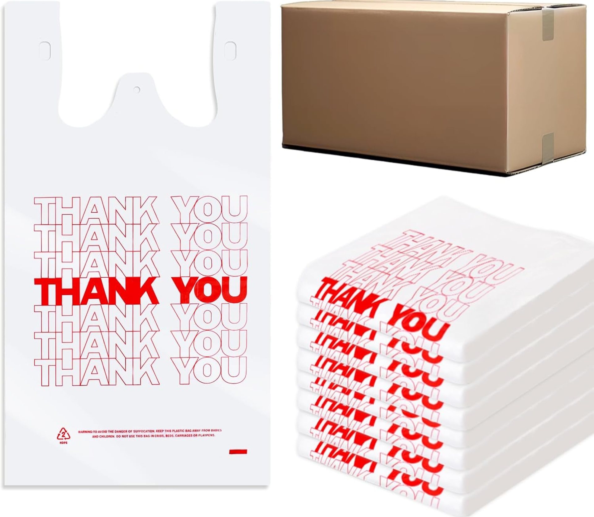 800 Count Thank You Bags, Plastic Shopping Bags with Handles (11.5″ x 6.5″ x 21″) 15mic, 0.6 Mil, Plastic Grocery Bags – Perfect for Restaurant, Retail 800 Count Thank You Bags, Plastic Shopping Bags with Handles (11.5″ x 6.5″ x 21″) 15mic, 0.6 Mil, Plastic Grocery Bags – Perfect for Restaurant, Retail
