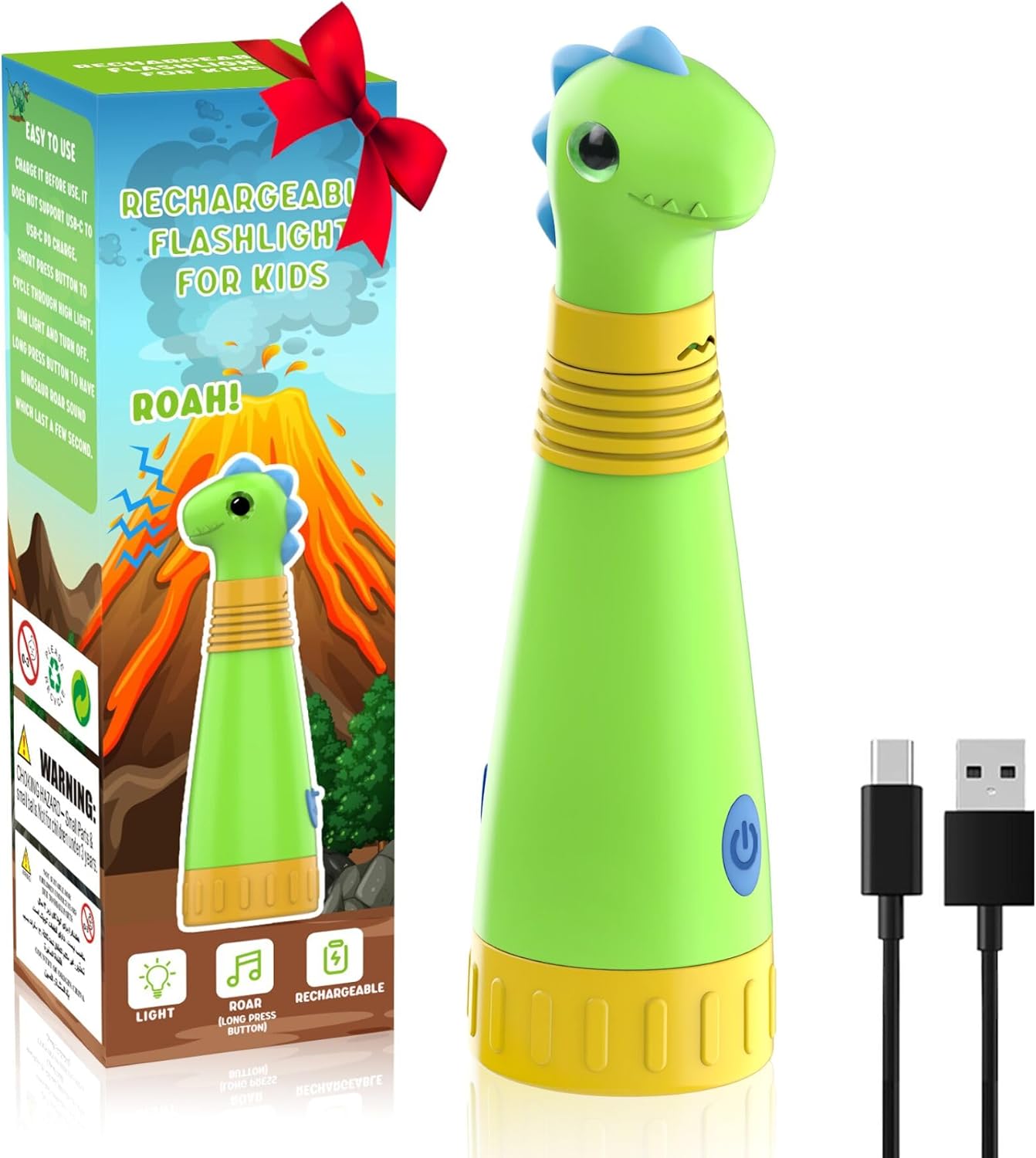COSOOS Rechargeable Dinosaur Flashlight for Kids, Roar Mode, Kids Flashlight Toys, Outdoor Camping Gear Accessories, Birthday Gift Easter Basket Stuffers for Kids 3 4 5 6 7 8 9 10 Years Boys Girls COSOOS Rechargeable Dinosaur Flashlight for Kids, Roar Mode, Kids Flashlight Toys, Outdoor Camping Gear Accessories, Birthday Gift Easter Basket Stuffers for Kids 3 4 5 6 7 8 9 10 Years Boys Girls