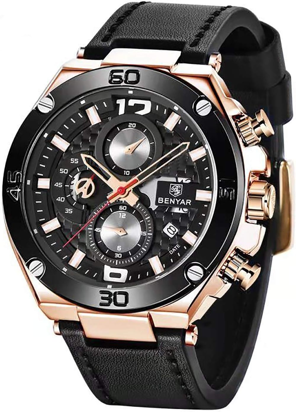 BENYAR Mens Watches Chronograph Date Waterproof Sports Watches Leather Strap Business Wrist Watches BENYAR Mens Watches Chronograph Date Waterproof Sports Watches Leather Strap Business Wrist Watches