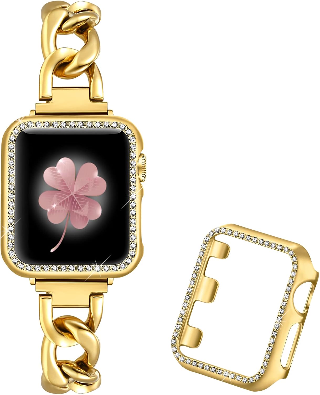 Dilando 41mm 40mm 38mm Gold Cool Chain Bands Compatible with Apple Watch Women Men, Stainless Steel Metal Adjustable Replacement Bracelet for Iwatch SE & Series 9 8 7 6 5 4 3 2 1(Gold, 41mm) Dilando 41mm 40mm 38mm Gold Cool Chain Bands Compatible with Apple Watch Women Men, Stainless Steel Metal Adjustable Replacement Bracelet for Iwatch SE & Series 9 8 7 6 5 4 3 2 1(Gold, 41mm)