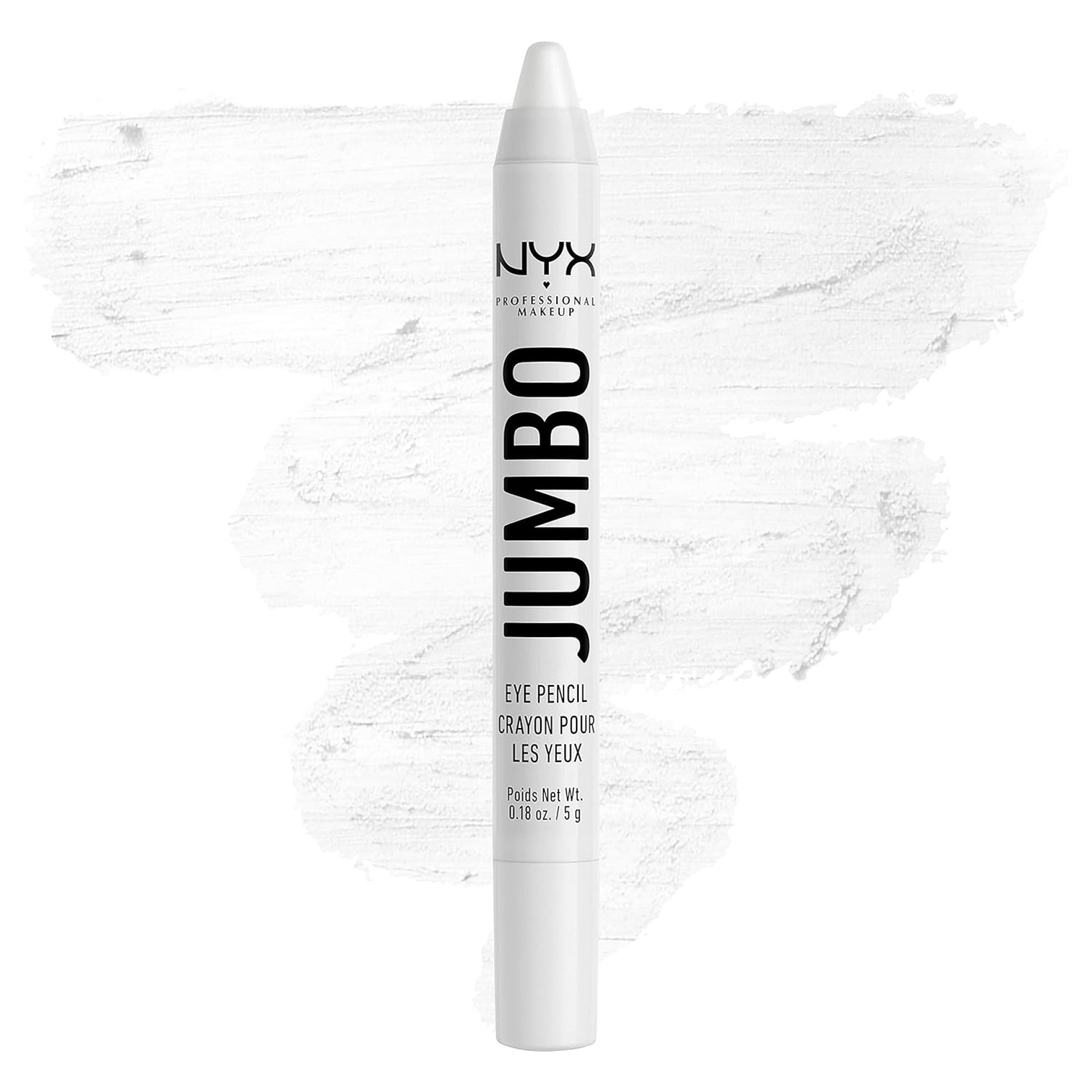 NYX PROFESSIONAL MAKEUP Jumbo Eye Pencil, Blendable Eyeshadow Stick & Eyeliner Pencil – Milk (White) NYX PROFESSIONAL MAKEUP Jumbo Eye Pencil, Blendable Eyeshadow Stick & Eyeliner Pencil – Milk (White)