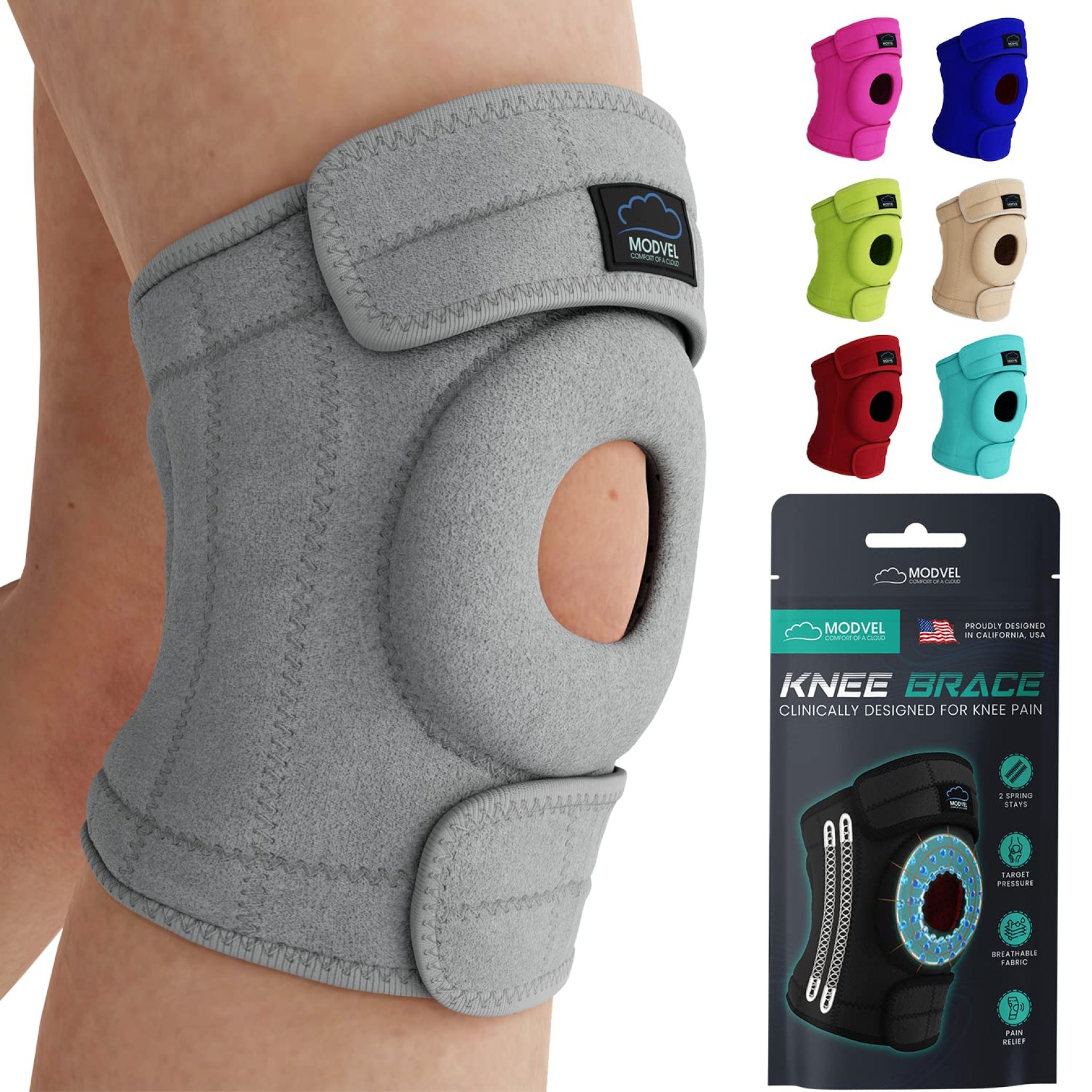 Modvel ELITE Knee Brace for Women & Men with Side Stabilizers – Patella Gel Pads Brace for Meniscus Tear for Knee Pain Support, ACL Knees Braces for Men Running, Workout, Arthritis & Joint Recovery Modvel ELITE Knee Brace for Women & Men with Side Stabilizers – Patella Gel Pads Brace for Meniscus Tear for Knee Pain Support, ACL Knees Braces for Men Running, Workout, Arthritis & Joint Recovery