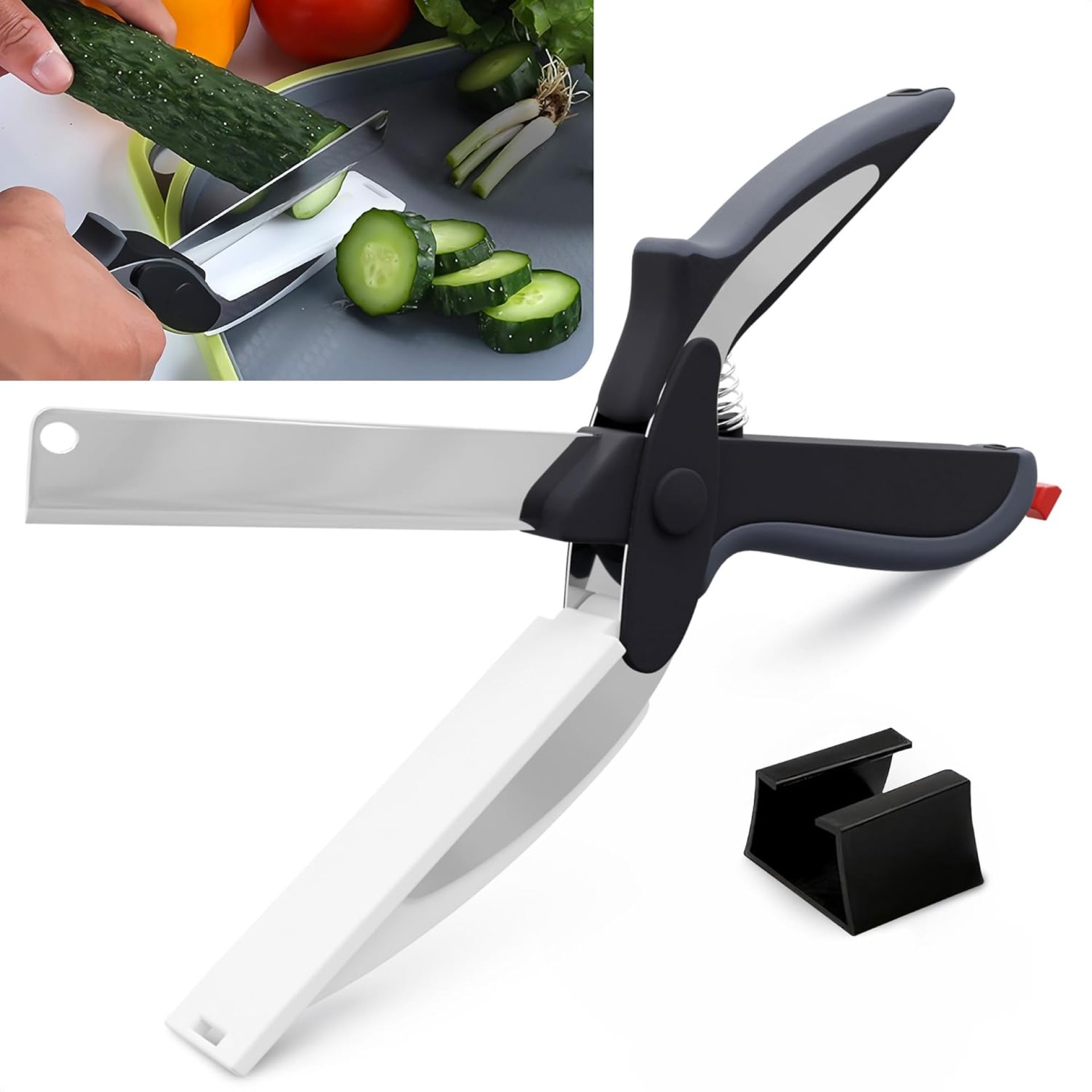Kitchen Scissors for Food – 2-in-1 Cutting Board Scissors & Knife with Locking Mechanism & Stainless Steel Blades – Multifunctional Kitchen Shears for Effortless Chopping, Slicing & Meal Prep Kitchen Scissors for Food – 2-in-1 Cutting Board Scissors & Knife with Locking Mechanism & Stainless Steel Blades – Multifunctional Kitchen Shears for Effortless Chopping, Slicing & Meal Prep