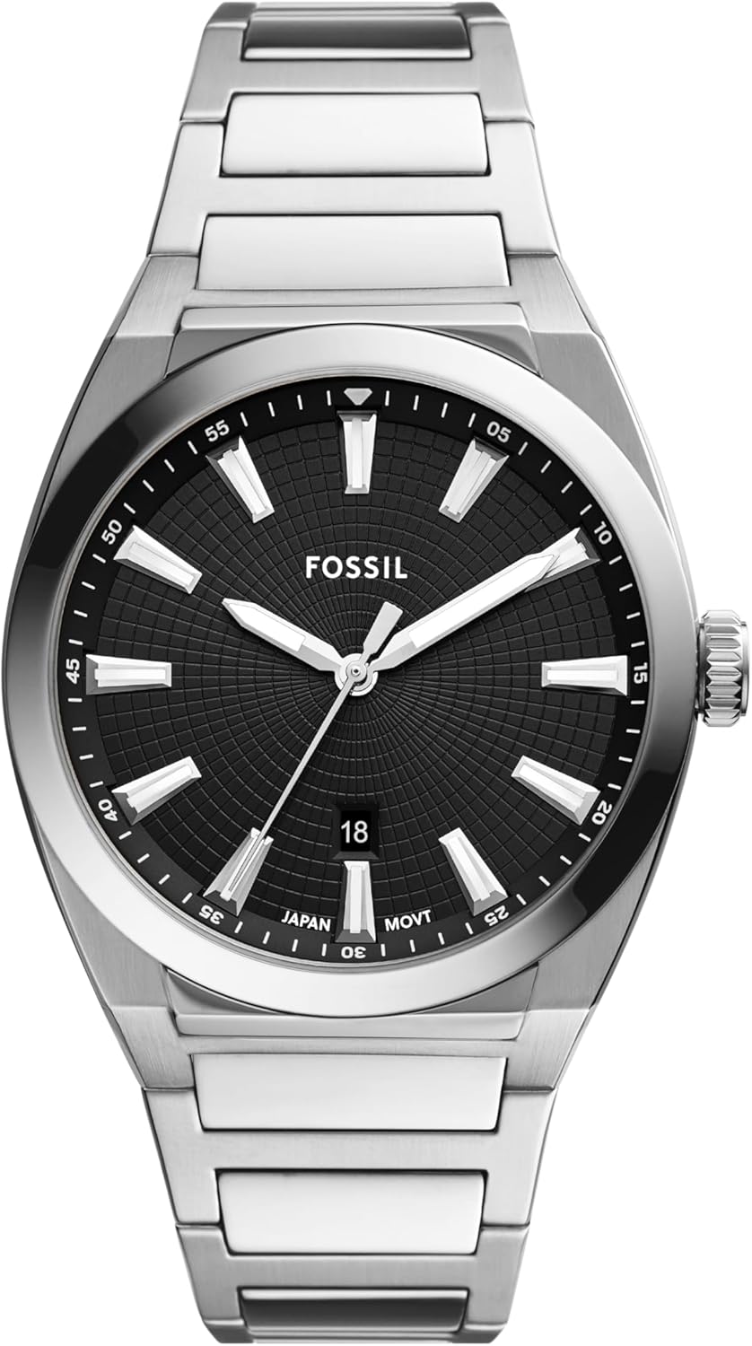 Fossil Men’s Everett Quartz Stainless Steel Three-Hand Watch Fossil Men’s Everett Quartz Stainless Steel Three-Hand Watch