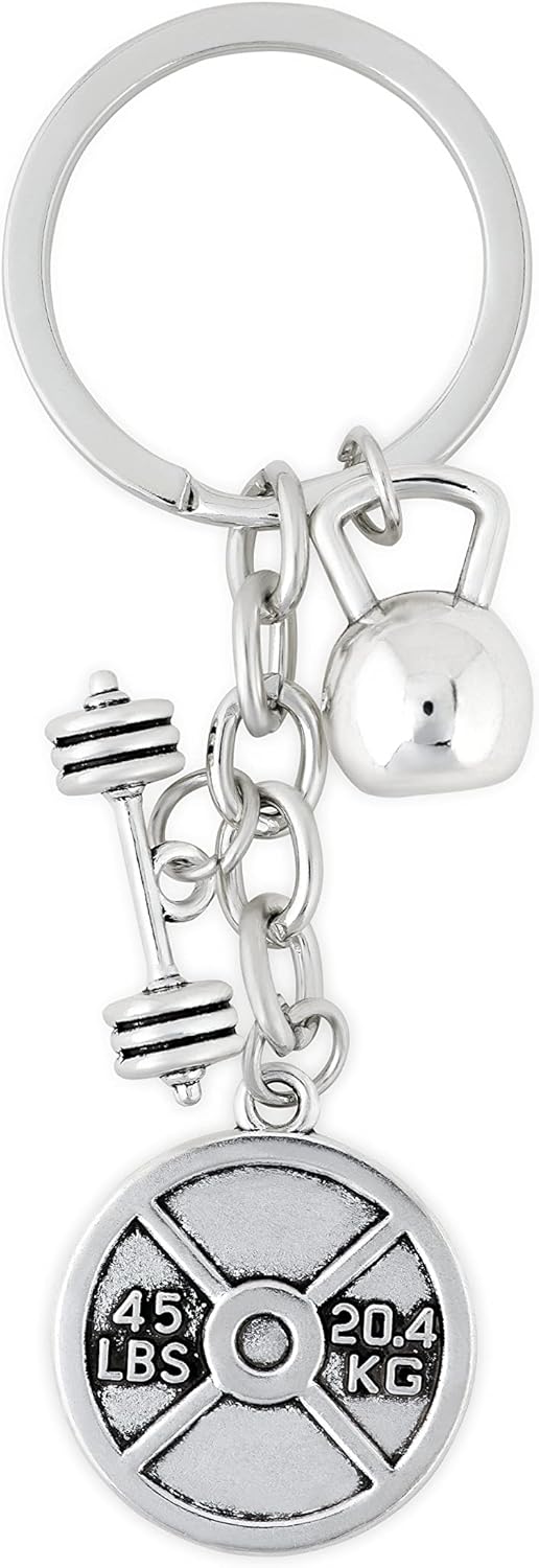 HAQUIL Dumbbell Kettlebell Weightlifting Keychain, Best Motivational Gift Fitness Keychain, Fitness Trainer Gift Key Ring, Health Lover Keychain HAQUIL Dumbbell Kettlebell Weightlifting Keychain, Best Motivational Gift Fitness Keychain, Fitness Trainer Gift Key Ring, Health Lover Keychain