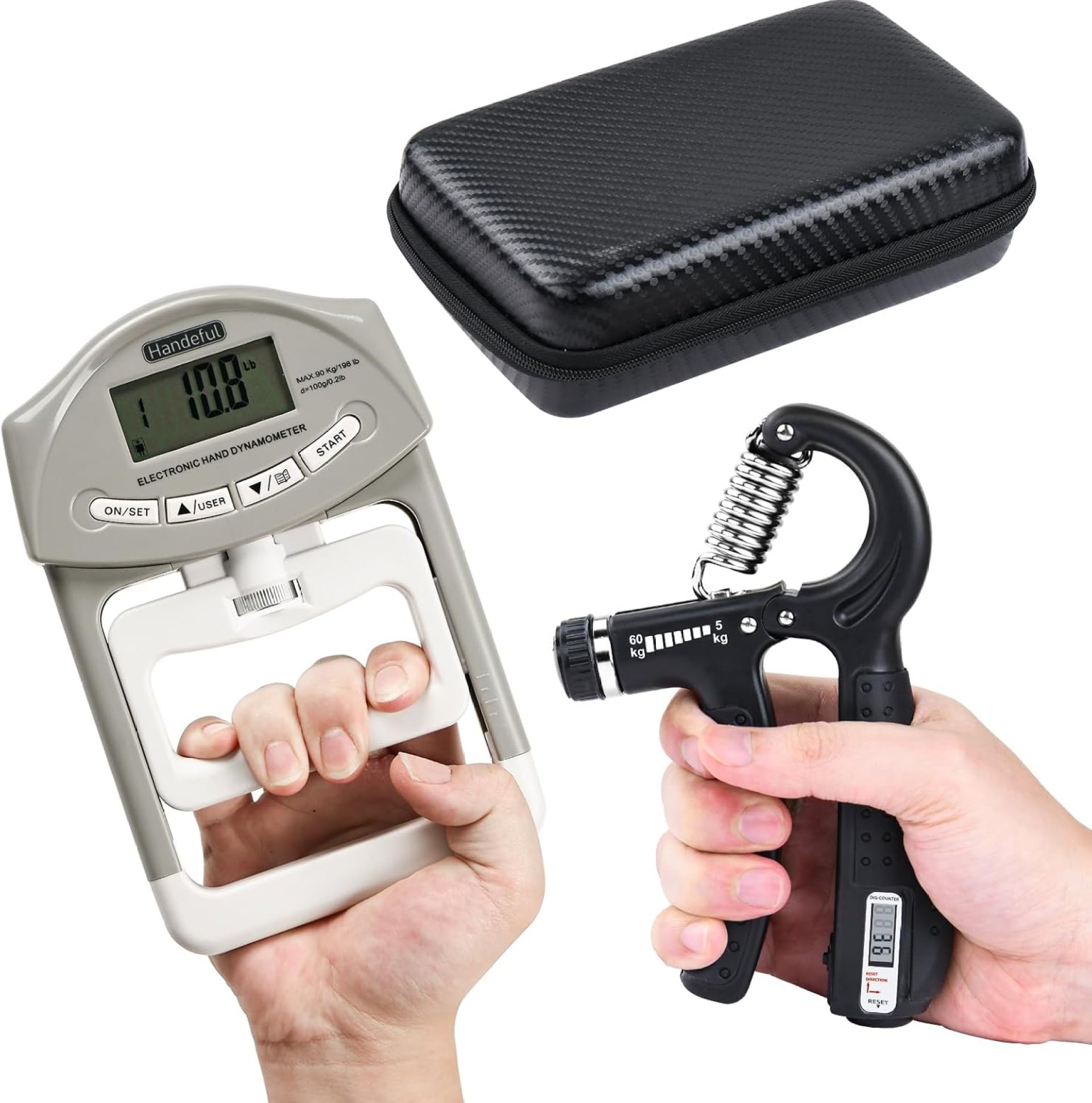Handeful Grip Strength Tester Trainer – Dynamometer Handgrip Measurer Meter, Handheld Strengthener Exerciser for Sports, School, and Home Use (198Lbs / 90Kgs) Handeful Grip Strength Tester Trainer – Dynamometer Handgrip Measurer Meter, Handheld Strengthener Exerciser for Sports, School, and Home Use (198Lbs / 90Kgs)