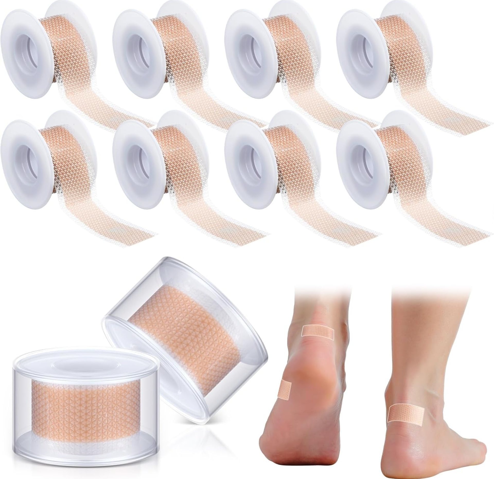 Nuanchu 314.96 Inch 8 Rolls Blister Bandages Heel Sticker Silicone Waterproof Gel Tape Protector Blister Prevention Bandages for Hand Toe Foot Calluses Tender Spots Shoe Friction Nuanchu 314.96 Inch 8 Rolls Blister Bandages Heel Sticker Silicone Waterproof Gel Tape Protector Blister Prevention Bandages for Hand Toe Foot Calluses Tender Spots Shoe Friction