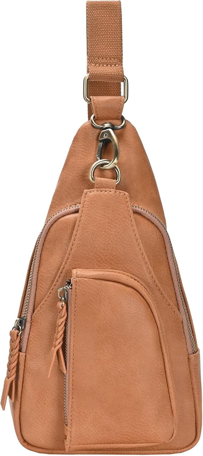 Antik Kraft Tasha Crossbody Sling (Camel) | Vegan Leather Crossbody Bag for Women with 16-20″ Strap | Sling Bags for Women with Durable Antique Brass Hardware | 7in x 2.5in x 12.5in | Antik Kraft Tasha Crossbody Sling (Camel) | Vegan Leather Crossbody Bag for Women with 16-20″ Strap | Sling Bags for Women with Durable Antique Brass Hardware | 7in x 2.5in x 12.5in |