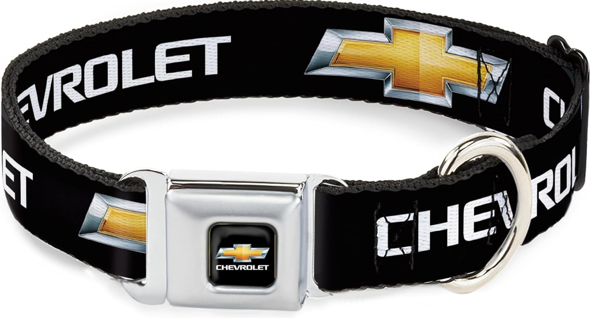 Buckle-Down Seatbelt Buckle Dog Collar – Chevy Bowtie Black/Gold Logo REPEAT – 1″ Wide – Fits 9-15″ Neck – Small Buckle-Down Seatbelt Buckle Dog Collar – Chevy Bowtie Black/Gold Logo REPEAT – 1″ Wide – Fits 9-15″ Neck – Small