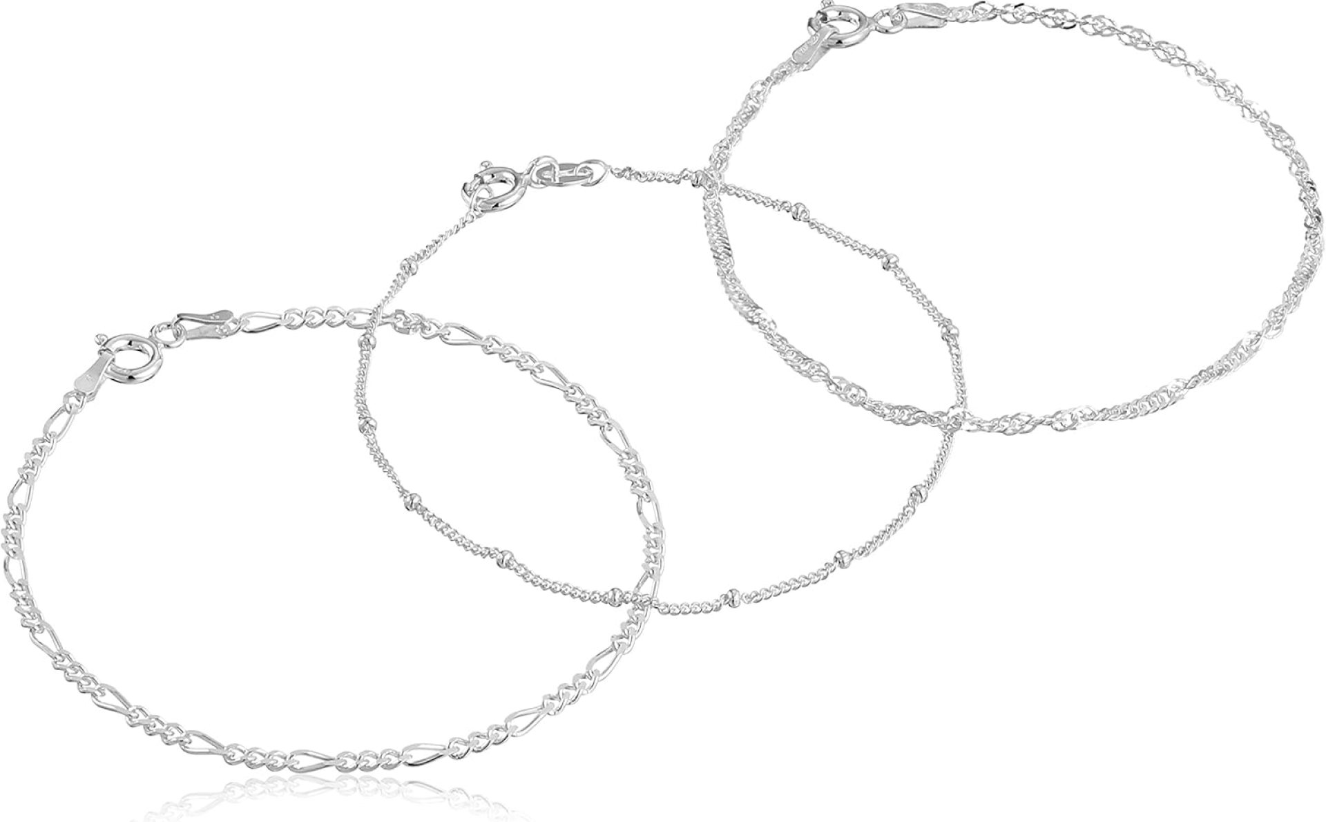 Amazon Essentials Set of Three Singapore, Figaro and Bead Station Chain Bracelet (previously Amazon Collection) Amazon Essentials Set of Three Singapore, Figaro and Bead Station Chain Bracelet (previously Amazon Collection)